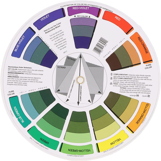 Pocket Color Wheel Chart, Double Sided Color Wheels for The Artists, 5.5 inch Color Analysis Draping Kit Showing Color Mixing Effects, Lightweight Paper Wheel for Artists (Small)