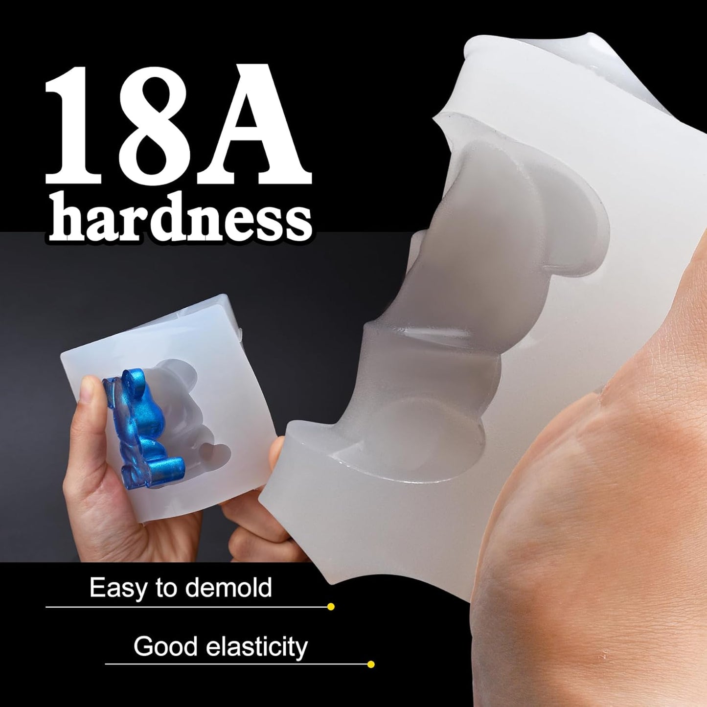 Silicone Mold Making Kit - 40oz Elastic Liquid Silicone Rubber for Making Silicone Mold, Casting - Fast Cured Translucent 18A Molding Silicone for DIY Resin Molds, Candle Molds, Soap Mold, Crafts
