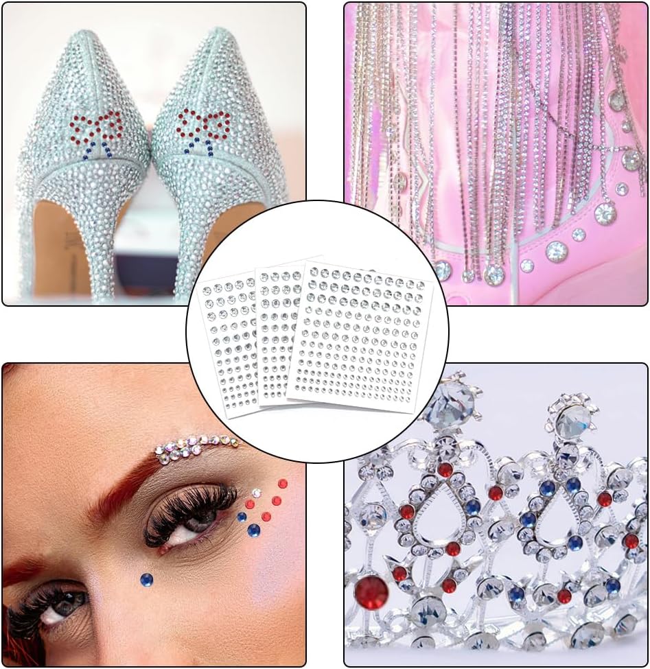 5 Sheets Self Adhesive Pearl Stickers, Flat Back Pearls Sticker, 4 Size Self Adhesive Rhinestone Gem Stickers for DIY Crafts Craft Card Decorations Nail Art Beauty Makeup (White)