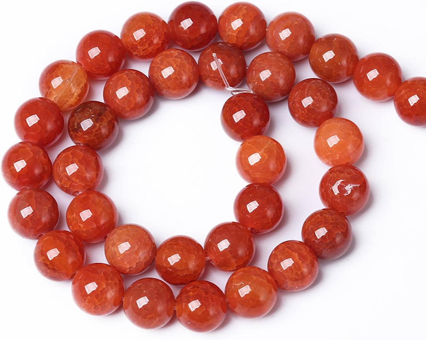 4mm 90pcs Natural Red Dragon Vein Agate Stone Beads for Jewelry Making Energy Healing Round Beads DIY Bracelet Necklace Accessories 15" (4mm, Red Dragon Vein Agate)