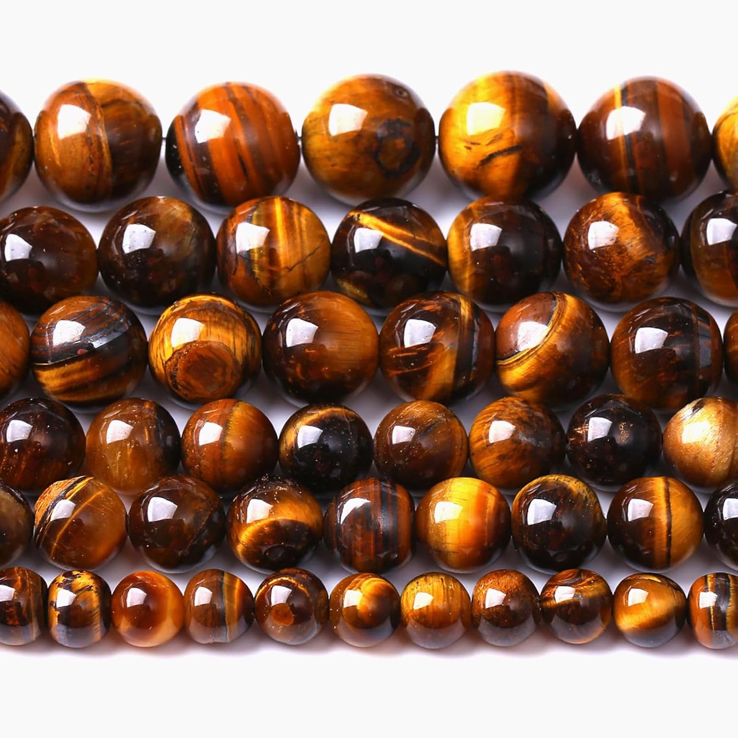 12MM Natural Iron Yellow Tiger Eye Stone Energy Healing Beads Round Loose Beads for Jewelry Making Bracelet 32pcs 15"