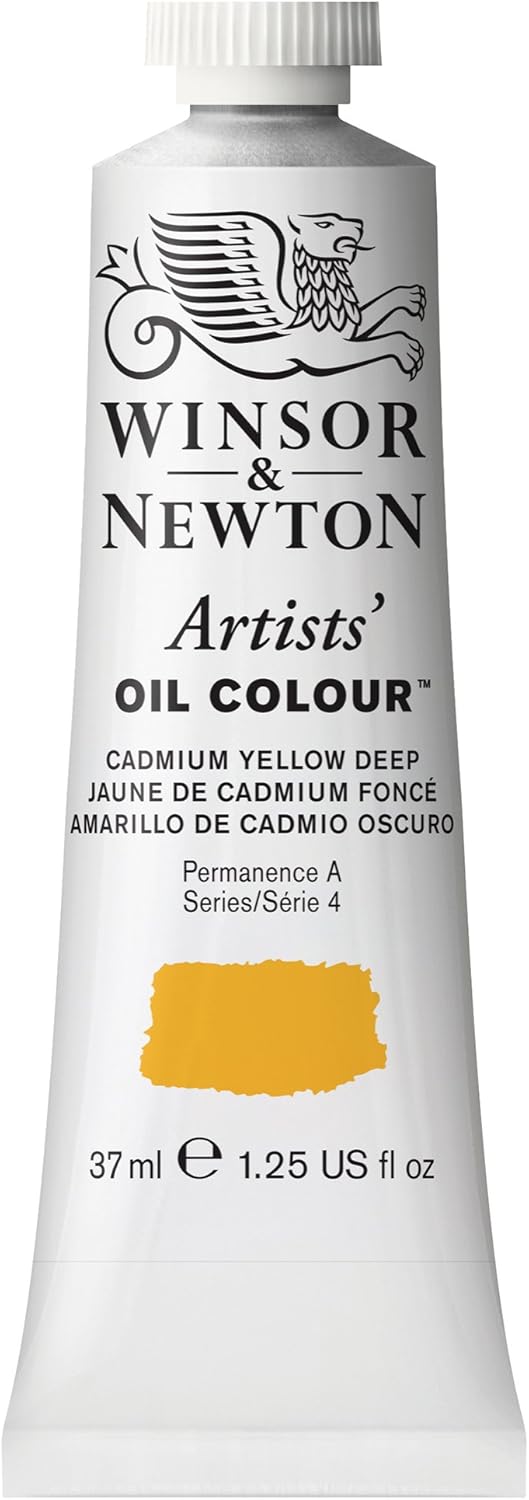Winsor & Newton Artists' Oil Color, 37ml (1.25 oz) Tube, Cadmium Yellow Deep
