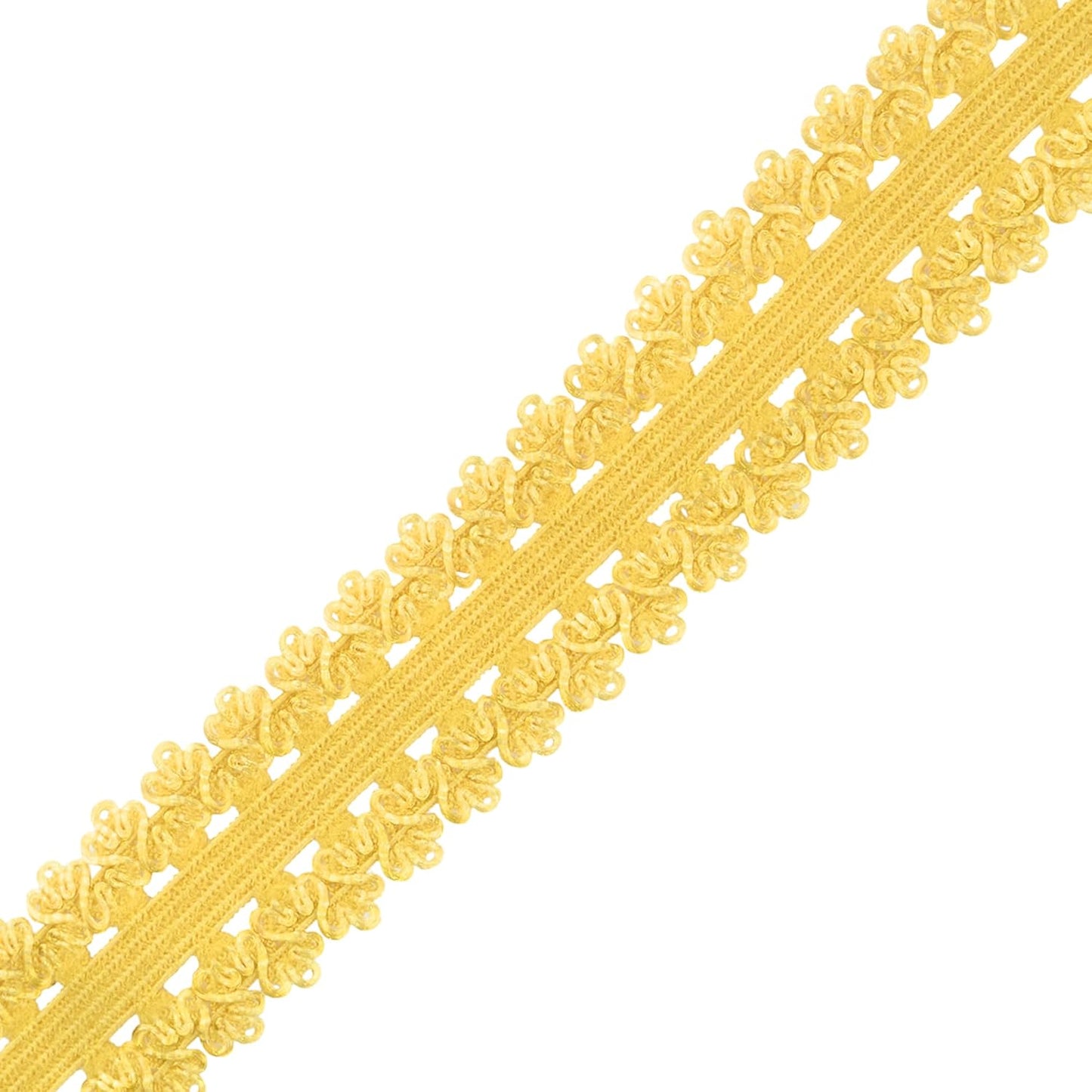 Mandala Crafts Mustard Yellow Stretch Lace Soft Elastic Trim Roll - 55 Yards 1 Inch Wide Stretchy Frilly Picot Ribbon for Sewing Lingerie, Headbands, Underwear, and Crafts