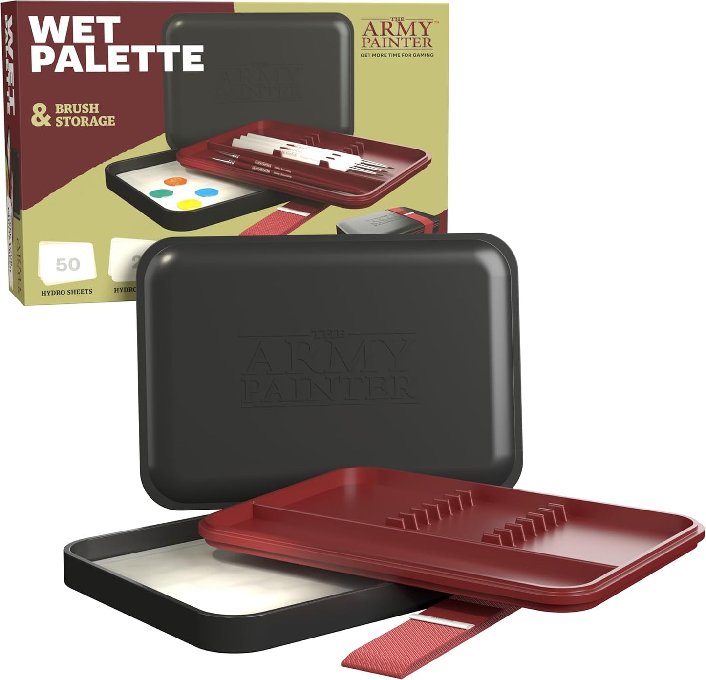 The Army Painter Hydropack Bundle Stay Wet Palette for Acrylic Painting - Acrylic Paint Palette, 50 Pcs Wet Palette Paper, and 2 Wet Pallet Sponges