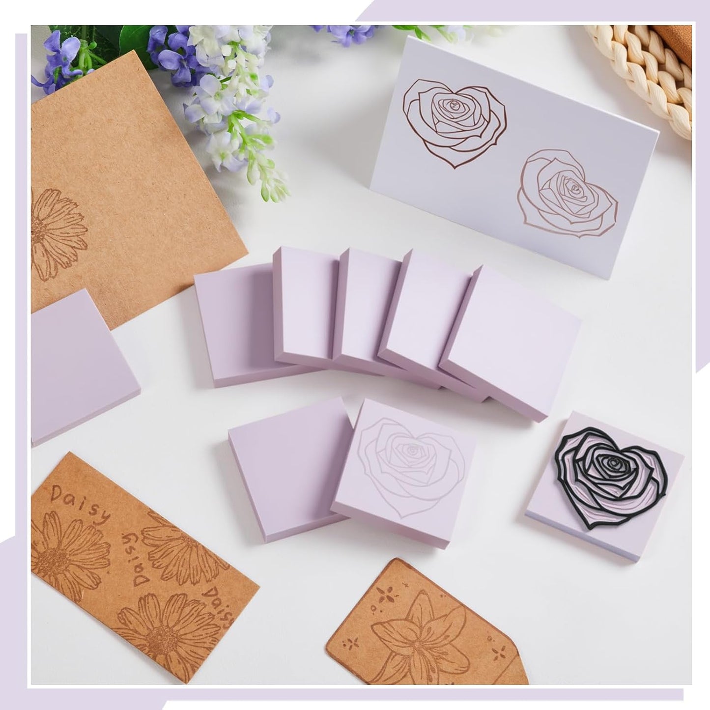 Frienda 24 Pcs 2" x 2" Rubber Carving Blocks Linoleum Blocks for Printmaking, Stamp Making, DIY Crafting, Scrapbook, Painting, Soft and Easy to Carve (Light Purple)
