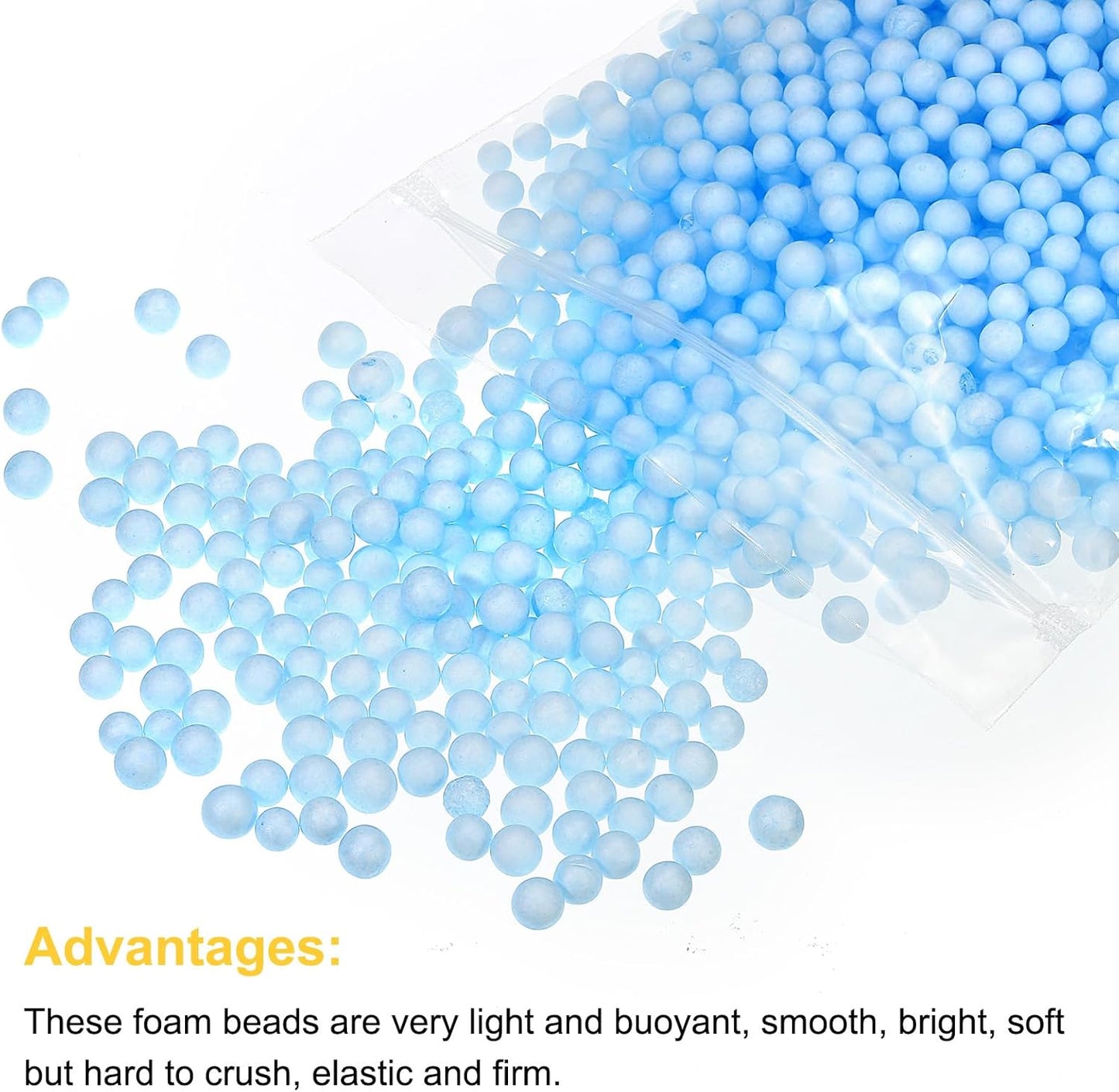 MECCANIXITY Foam Beads Foam Balls 7-9mm for Wedding and Party Decorations, Tiny Packing Balls, Arts DIY Crafts Supplies (Blue,1 Pack Approx 3000pcs)