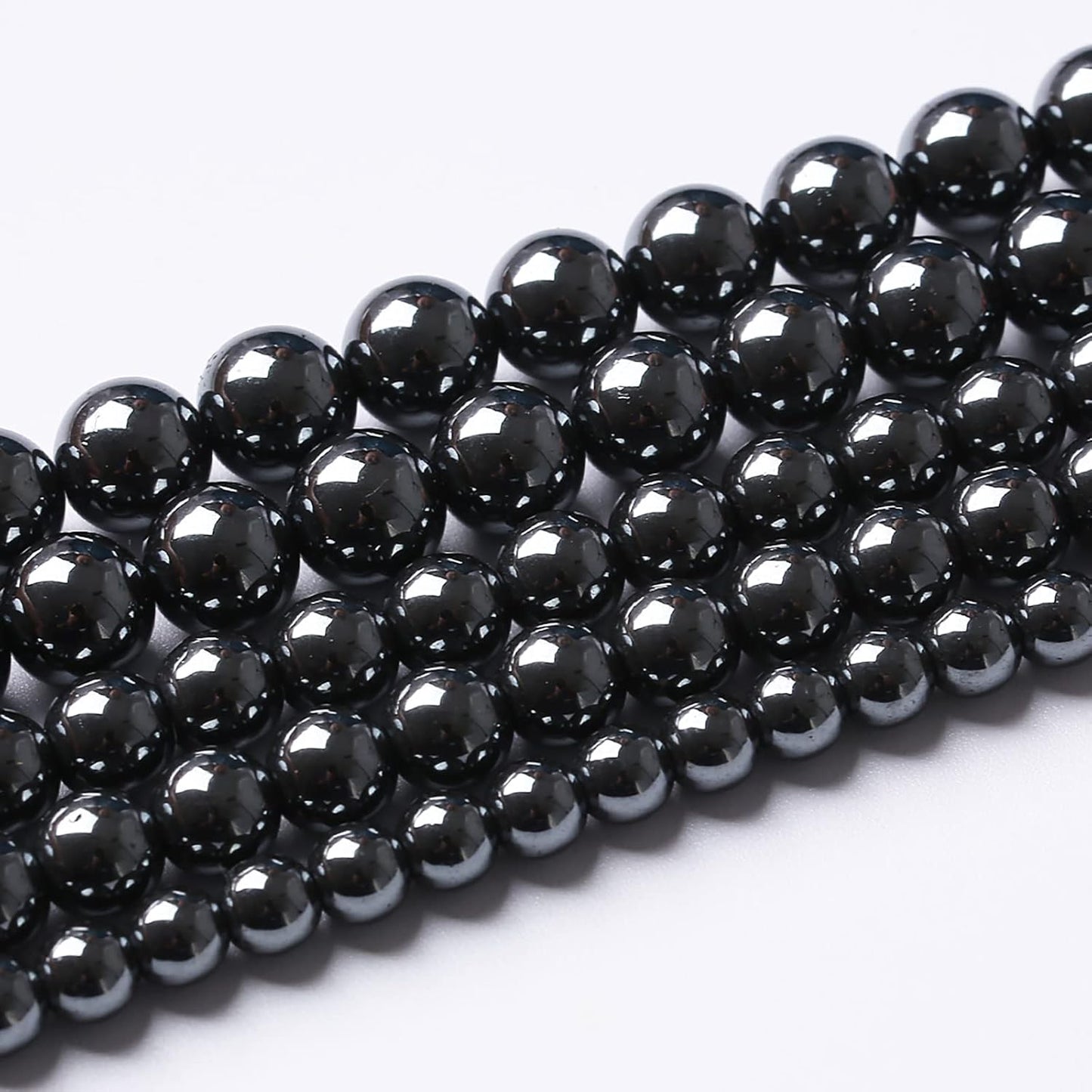 36pcs 12mm AAA Black Hematite Beads Crystal Energy Stone Healing Power Natural Stone Gemstone Round Loose Beads for Jewelry Making DIY Bracelets