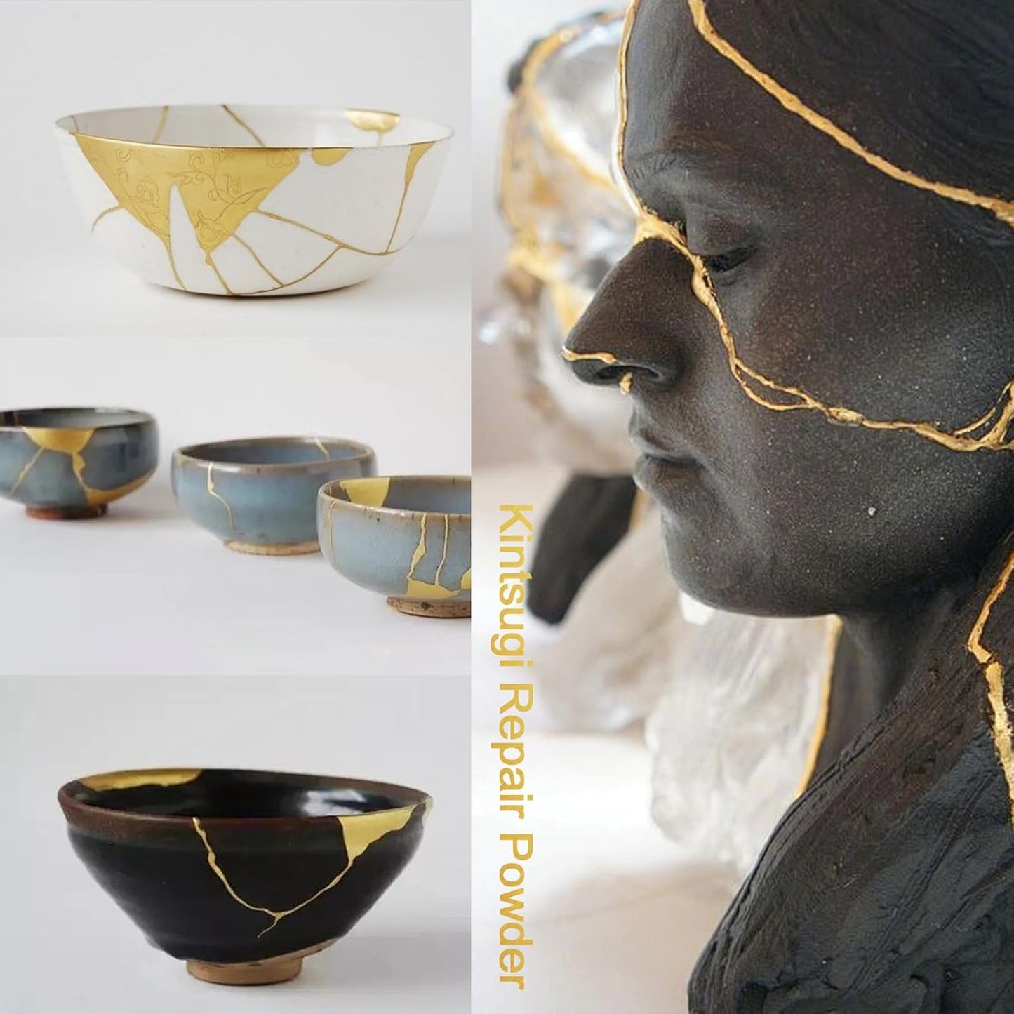 Renfio Metallic Pigment Powder,Gold Mica Powder for Resin,50ml Antique Gold Resin Color Pigment for Kintsugi,Polymer Clay,Crafts,Slime,Candle,Nail,Paint,Fabric,Festival,Decoration