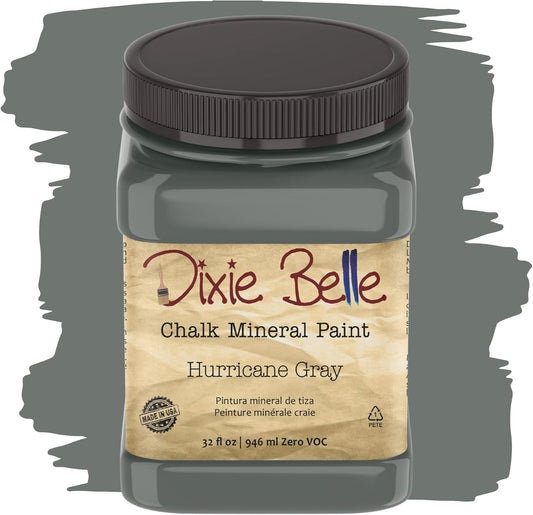Dixie Belle Paint Company Chalk Finish Furniture Paint - Hurricane Gray (32oz) - Matte Medium Gray Chic Chalk Mineral DIY Furniture Paint