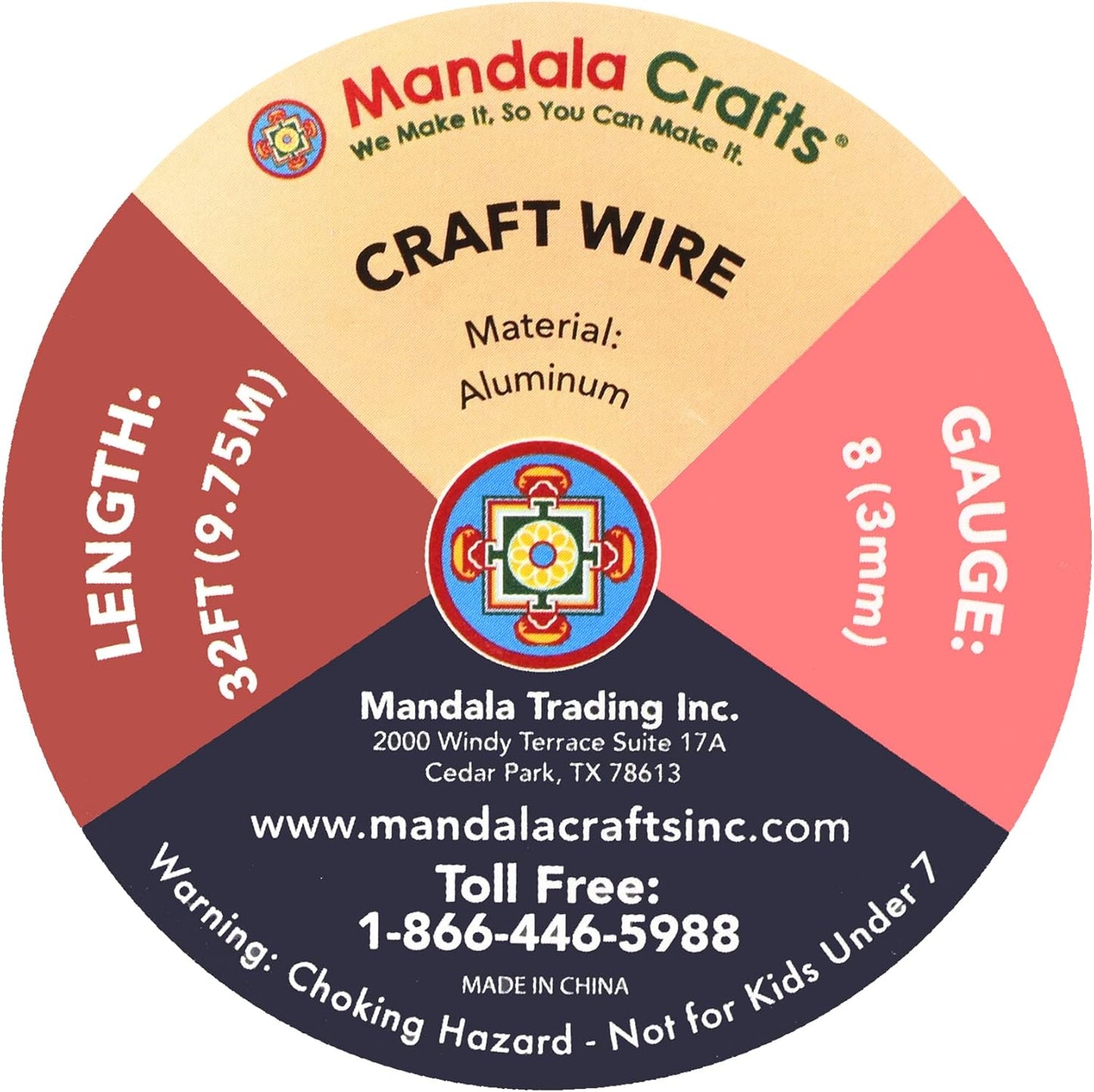 Mandala Crafts 8 Gauge Anodized Aluminum Craft Wire for Jewelry Making - 32 FT Colored Flexible Yellow Green Wire - Bendable for Bonsai Armature Crafting Sculpting