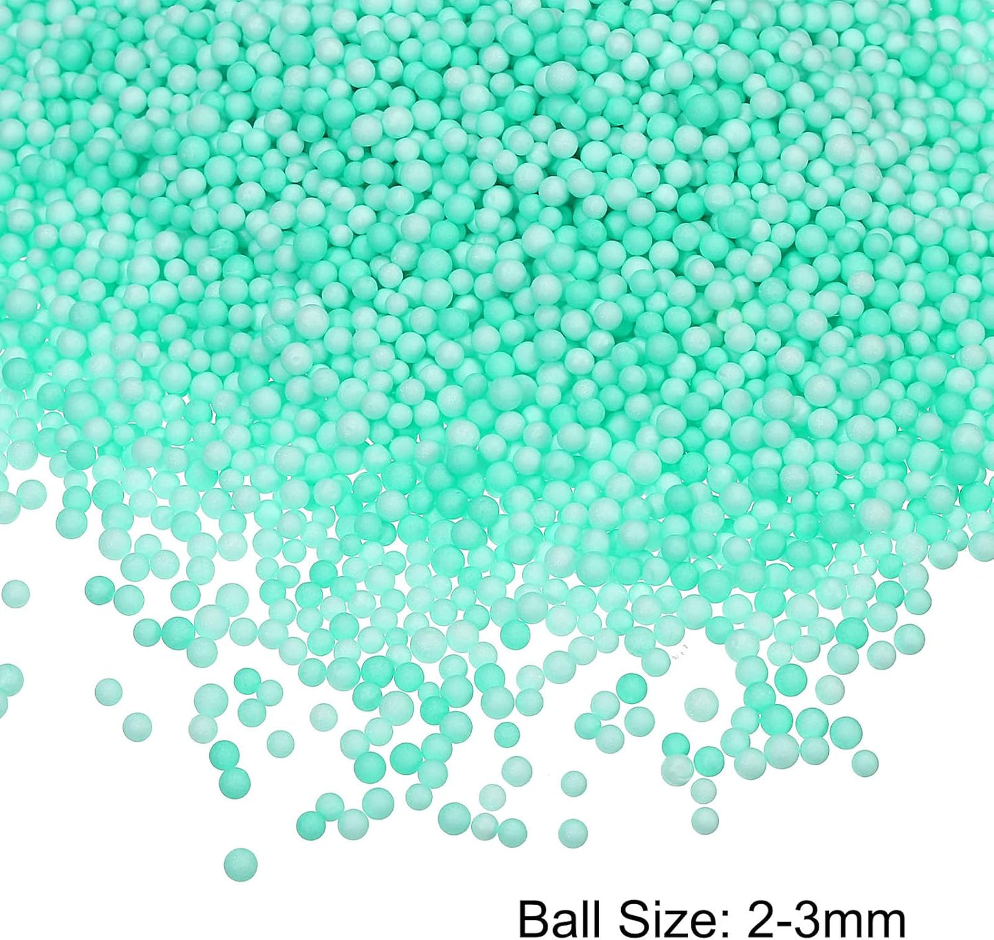 MECCANIXITY Foam Beads Foam Balls 2-3mm for Wedding and Party Decorations, Tiny Packing Balls, Arts DIY Crafts Supplies (Green,1 Pack Approx 8000pcs)