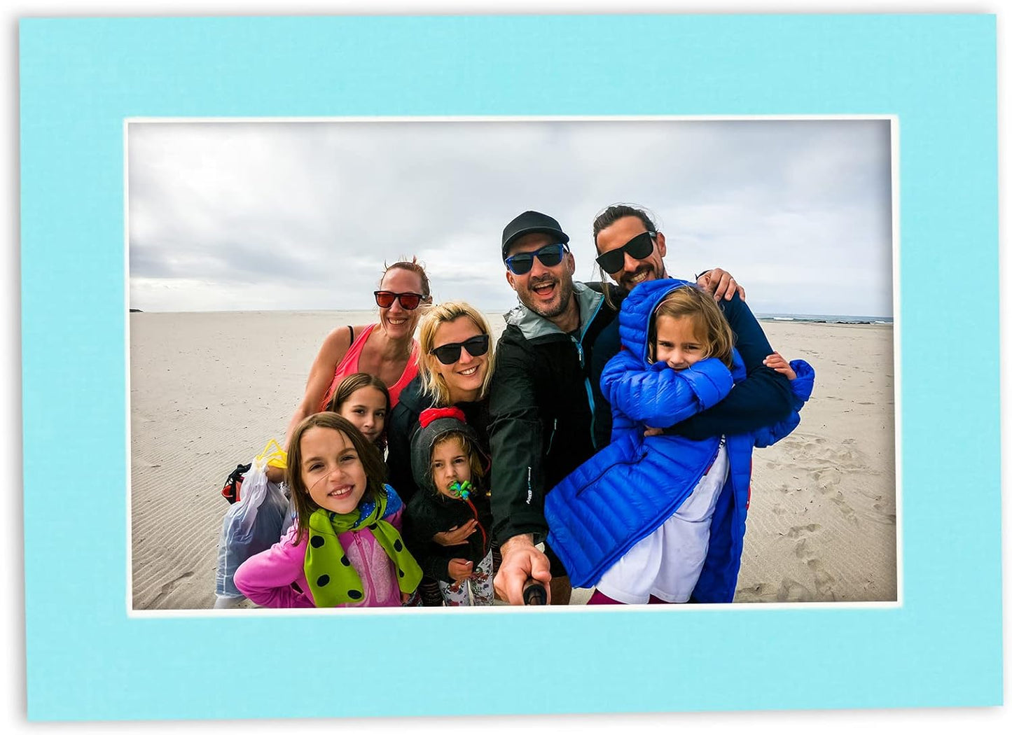11x14 Mat for 8.5x11 Photo - Precut Aquamarine Blue Picture Matboard for Frames 11 x 14 Inches - Bevel Cut to Display Art 8.5 x 11 Inches - Acid Free Pack of 10 MATS with Backing Boards & Clear Bags