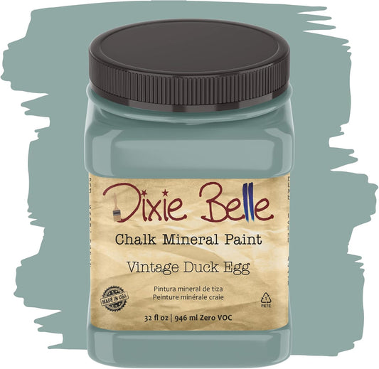 Dixie Belle Paint Company Chalk Finish Furniture Paint - Vintage Duck Egg (32oz) - Matte Light Blue Chic Chalk Mineral DIY Furniture Paint