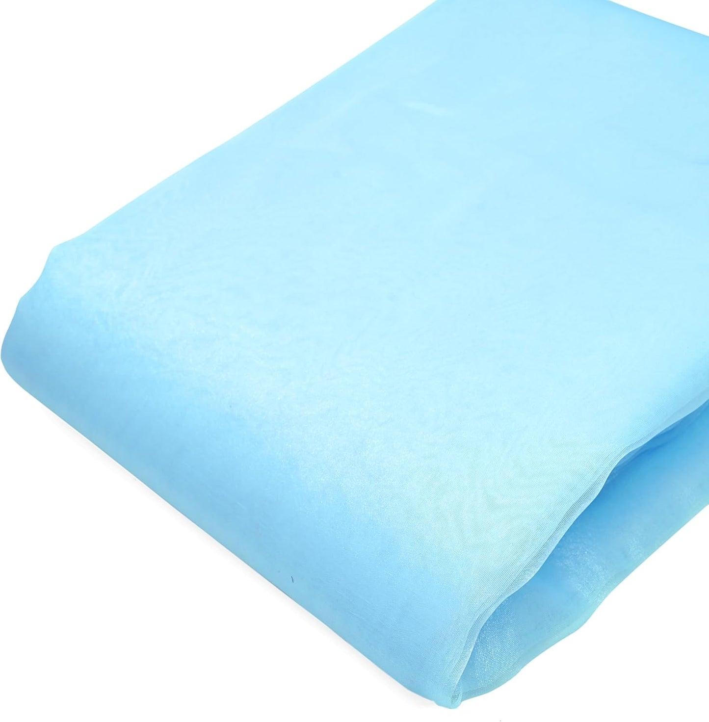 Organza Fabric 5 Yard Bridal Solid Sheer Organza Fabric Bolt for Wedding Dress, Fashion, Crafts, Decorations Silky Shiny Organza 44" - (Baby Blue)