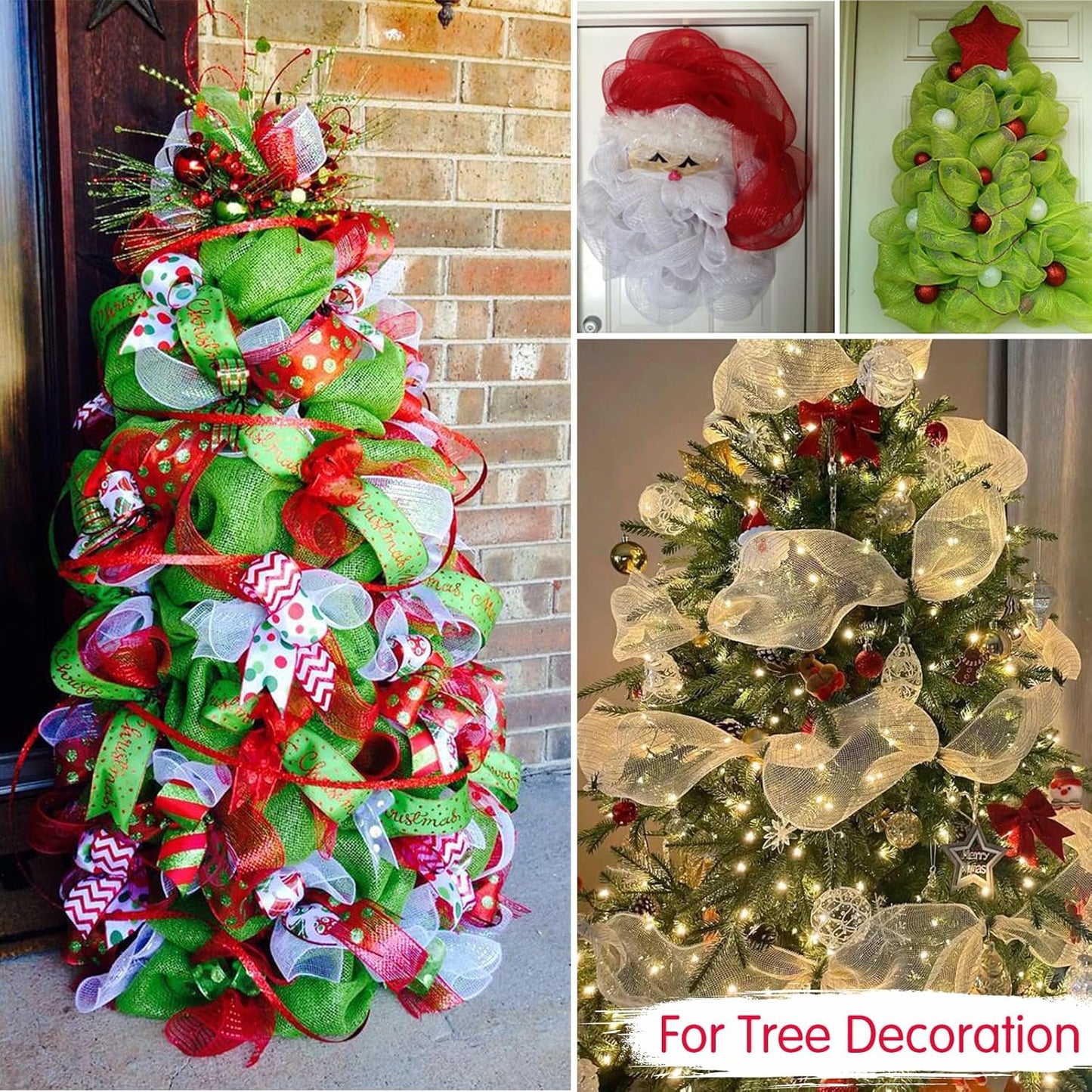 TONIFUL 2 Rolls 10 Inch Sage Green Decorative Mesh Ribbbon Rolls, Fabric Mesh for Mesh Wreath Supplies, Front Door Wreath Crafts Tree Decor Christmas NewYears Halloween Decoration (10 yds/roll)