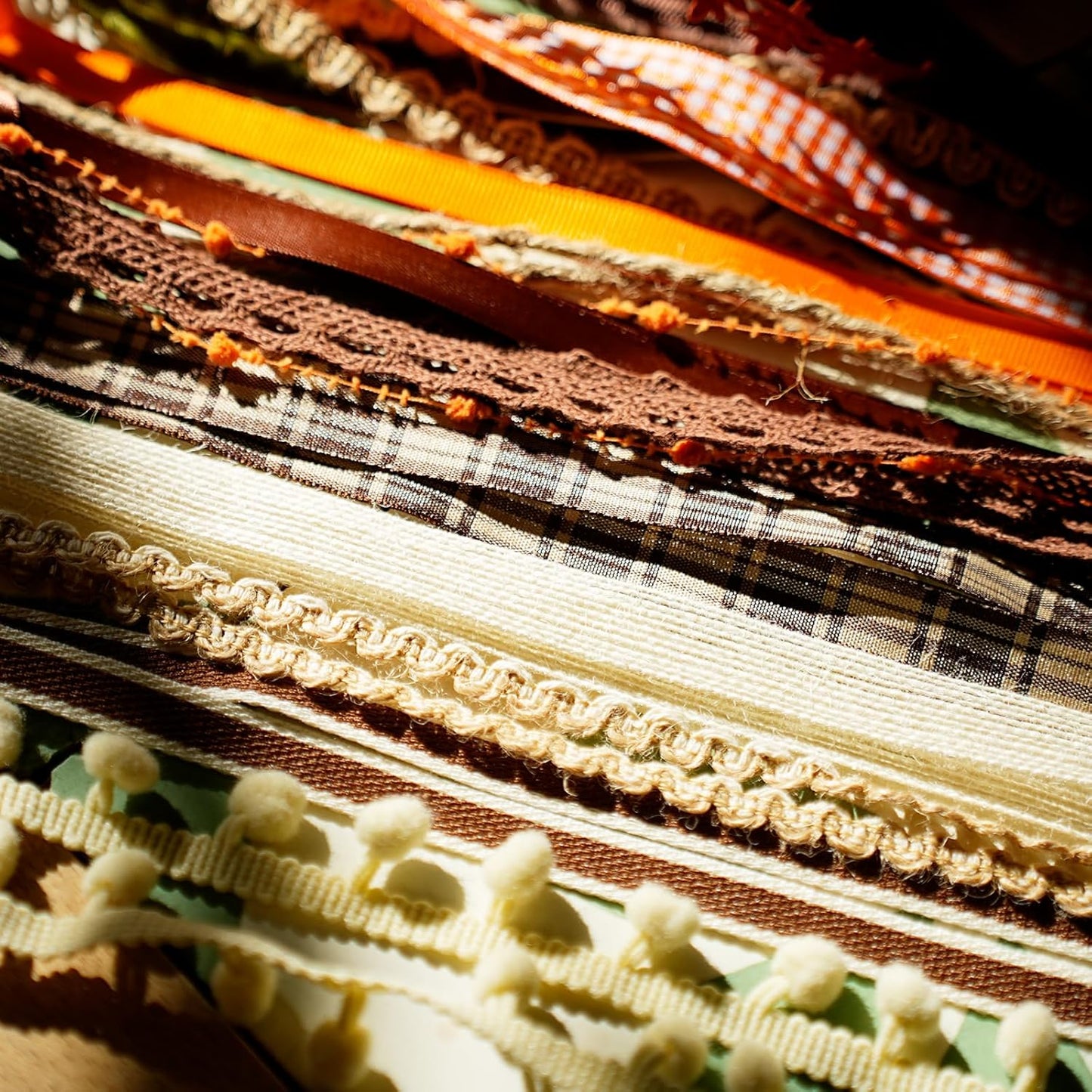 LaRibbons Natural Brown Ribbons for Crafts 10 Rolls 45 Yards TTL Thin Ribbon for Sewing Gift Wrapping Home Decor