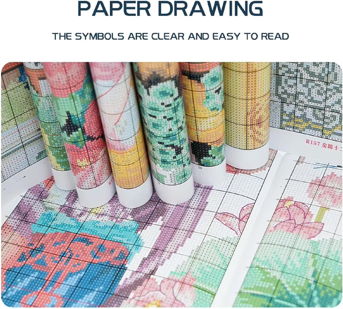 Magxvouy Cross Stitch Kits Stamped Full Range of Embroidery Kits,Cross Stitch Patterns Needlework Kits for Beginners 11CT Printed Kits&Colorful Flower Dragon 16x20 inch