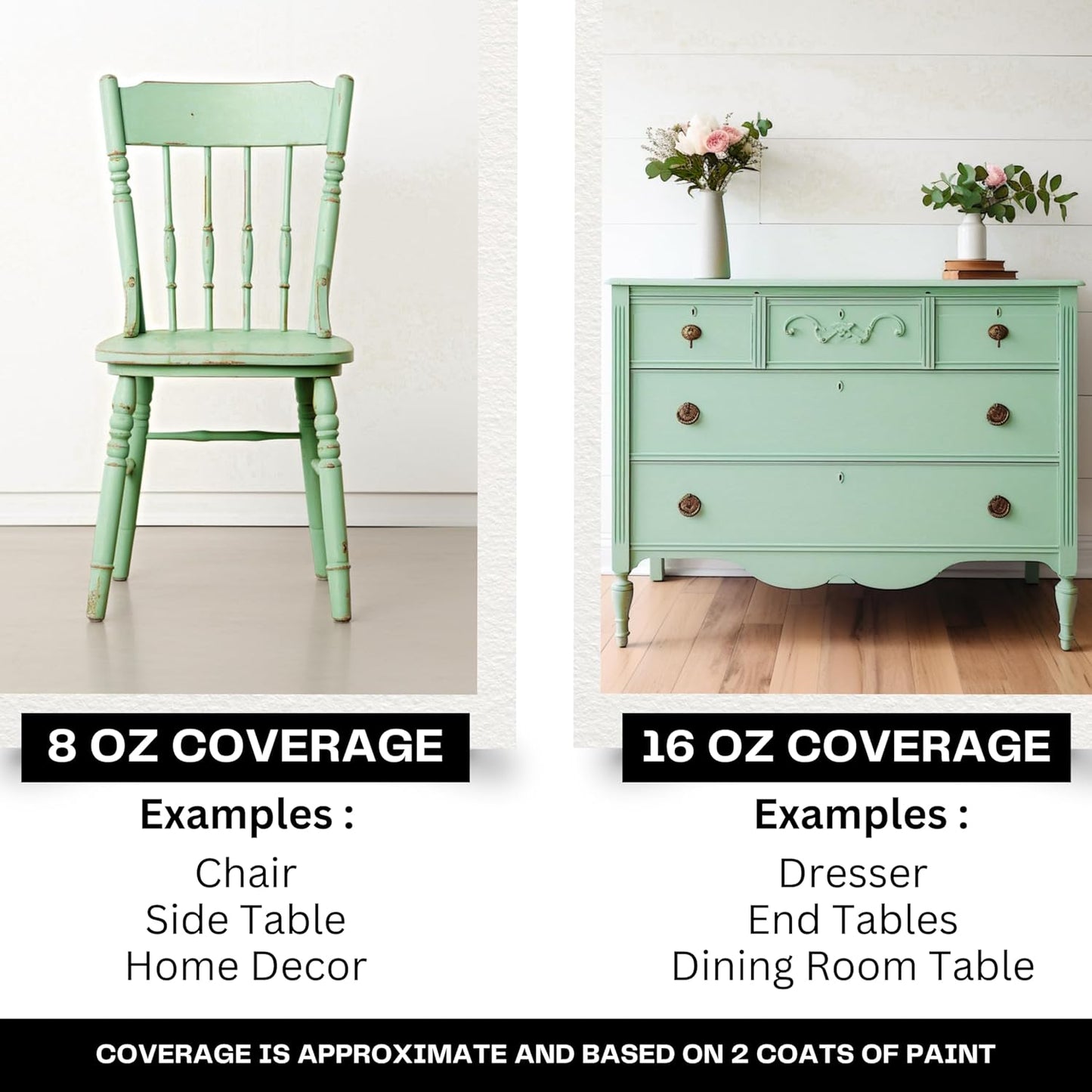 Daydream Apothecary Premium Chalk Style Paint for Furniture, Home Décor, Wood, DIY Interior Projects, Quick Dry, No Prep or Prime Needed, Matte Light Sage Green - 8oz