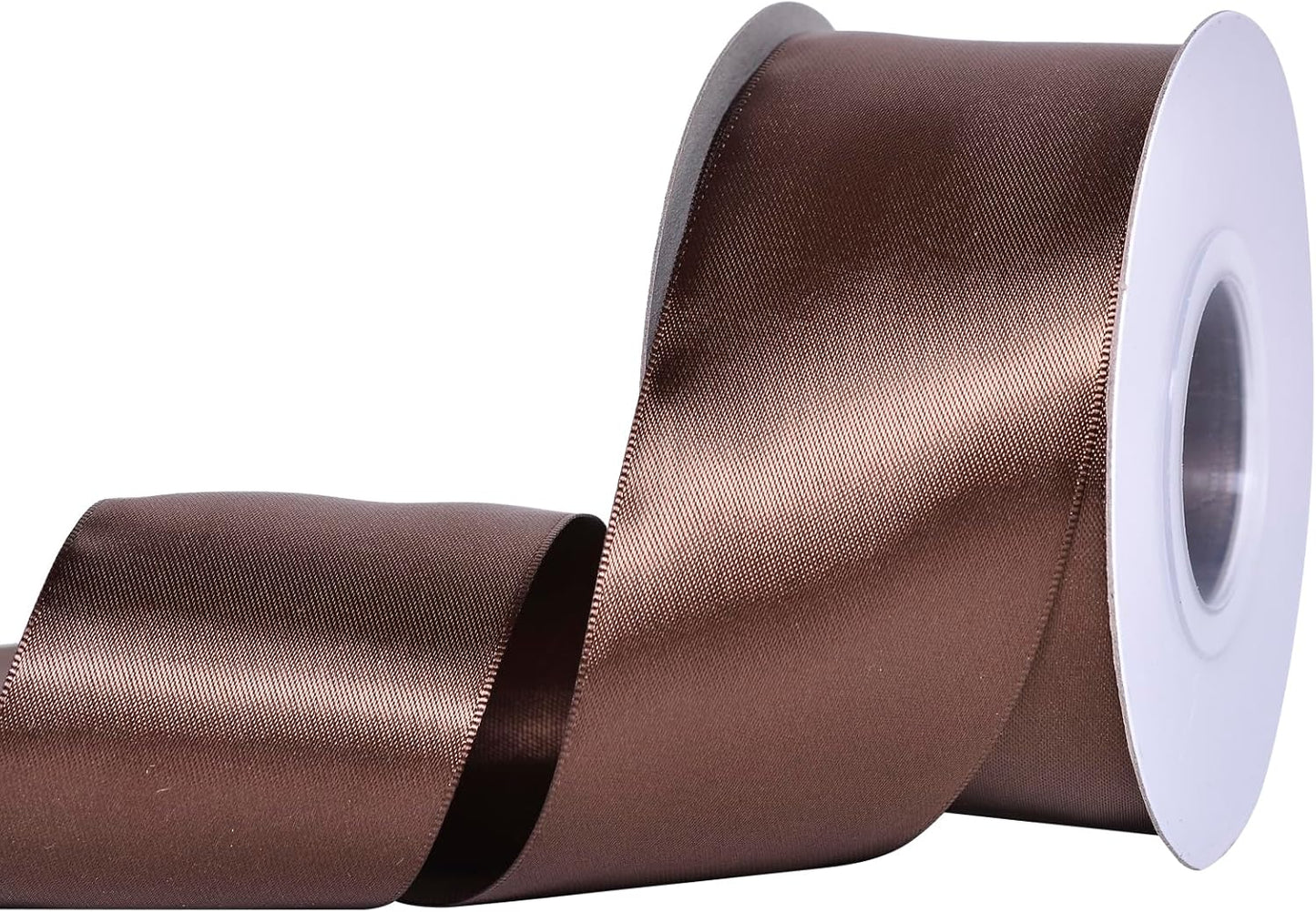 YAMA Brown Double Faced Satin Ribbon, 2 Inch 25 Yards, Great for Crafts Bows Flower Bouquet Wedding Home Decor Gift Wrapping