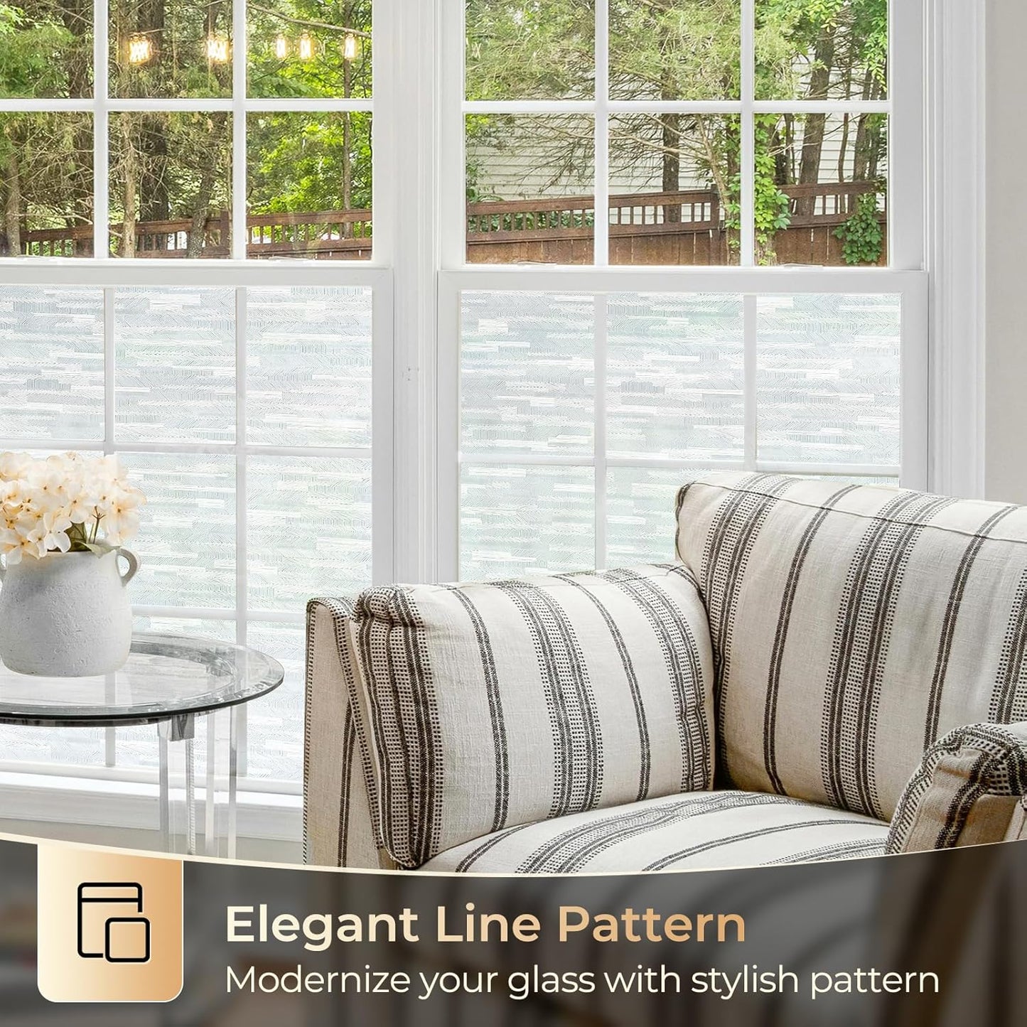 rabbitgoo Window Privacy Film, Frosted Glass Window Film Static Cling Covering, Non Adhesive Privacy Clings Vinyl, Removable Frosting Sticker for Home Decoration, White, 35.4 x 157.4 Inches