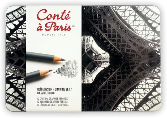 Conté à Paris 12 Count Assorted Graphite Pencil Drawing Set