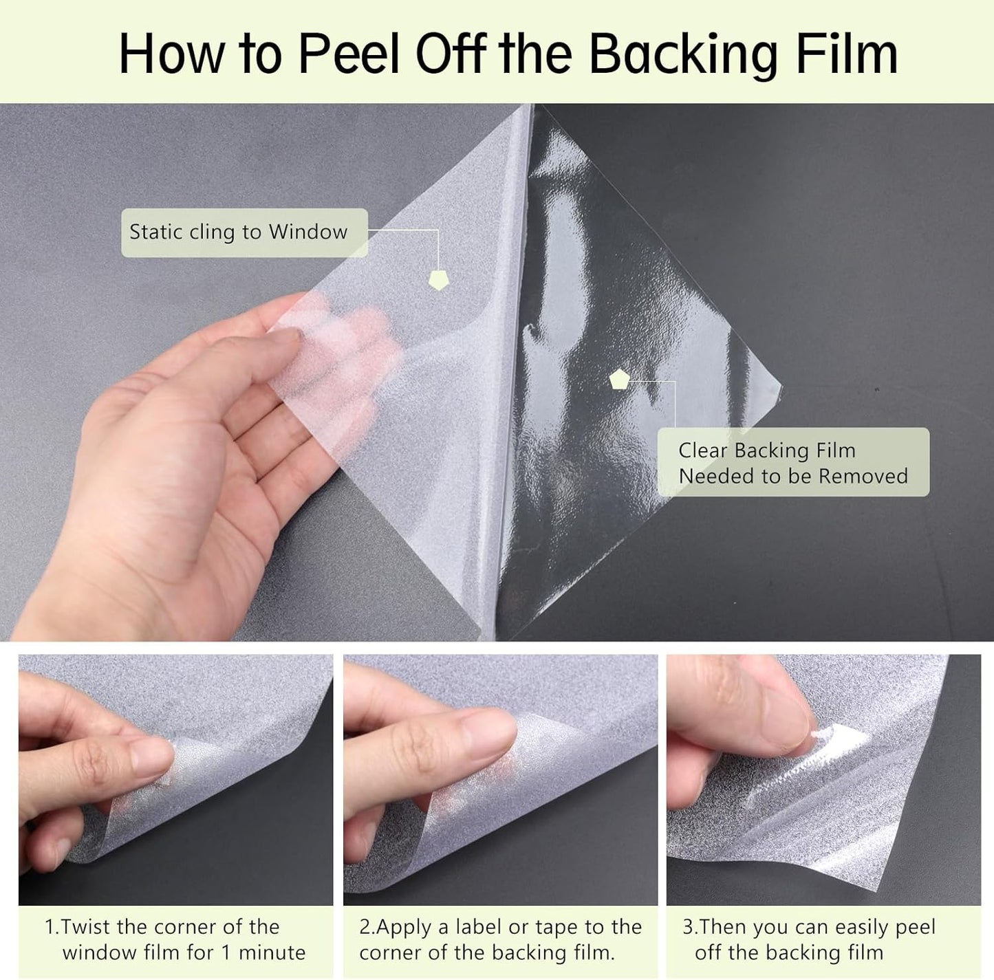Frosted Glass Window Privacy Film - UV Sun Blocking Heat Control, Static Cling Removable & Reusable for Home, Bathroom, and Office (Frosted 29.5 Inch x 13.1 Feet)