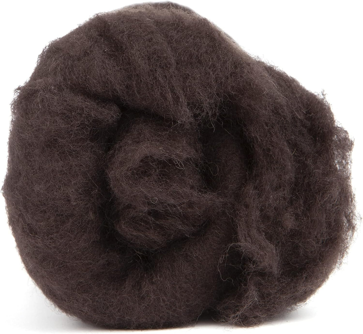 Desert Breeze Distributing Maori Wool Carded Batting, 100% Natural New Zealand Wool Made by DHG in Italy for Needle Felting, 3.5 OZ, 27 Micron, Color Coffee Brown