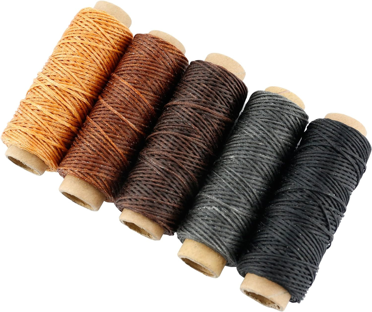 JANYUN 264 Yards 150D Leather Sewing Waxed Thread Cord for Leather Craft DIY 1mm Diameter 8 Colors Sewing Thread Cord,Each of 33 Yards (Color A)
