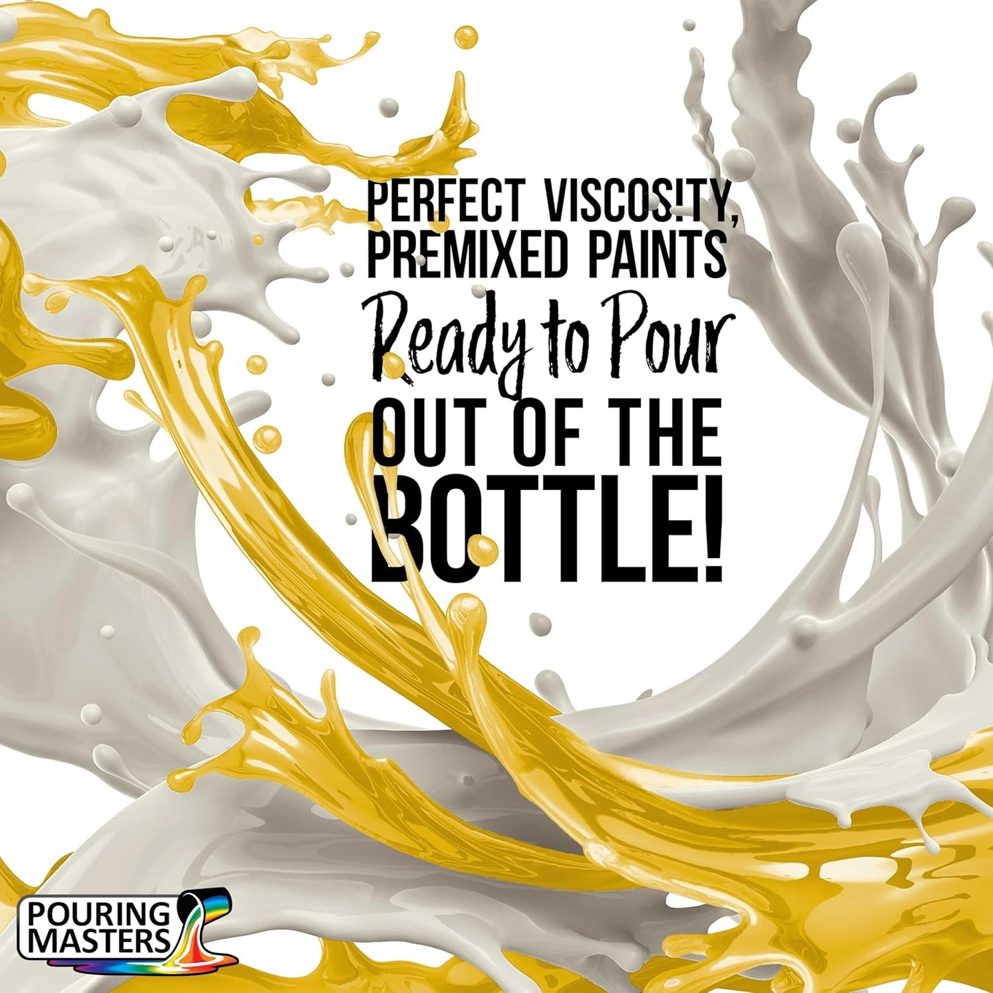 Pouring Masters Sunflower Yellow Ready to Pour Acrylic Pouring Paint - Premium 8-Ounce Pre-Mixed Fluid Acrylic Paint - Fluid Art Supplies for Canvas, Wood, Paper, Tile & Rocks