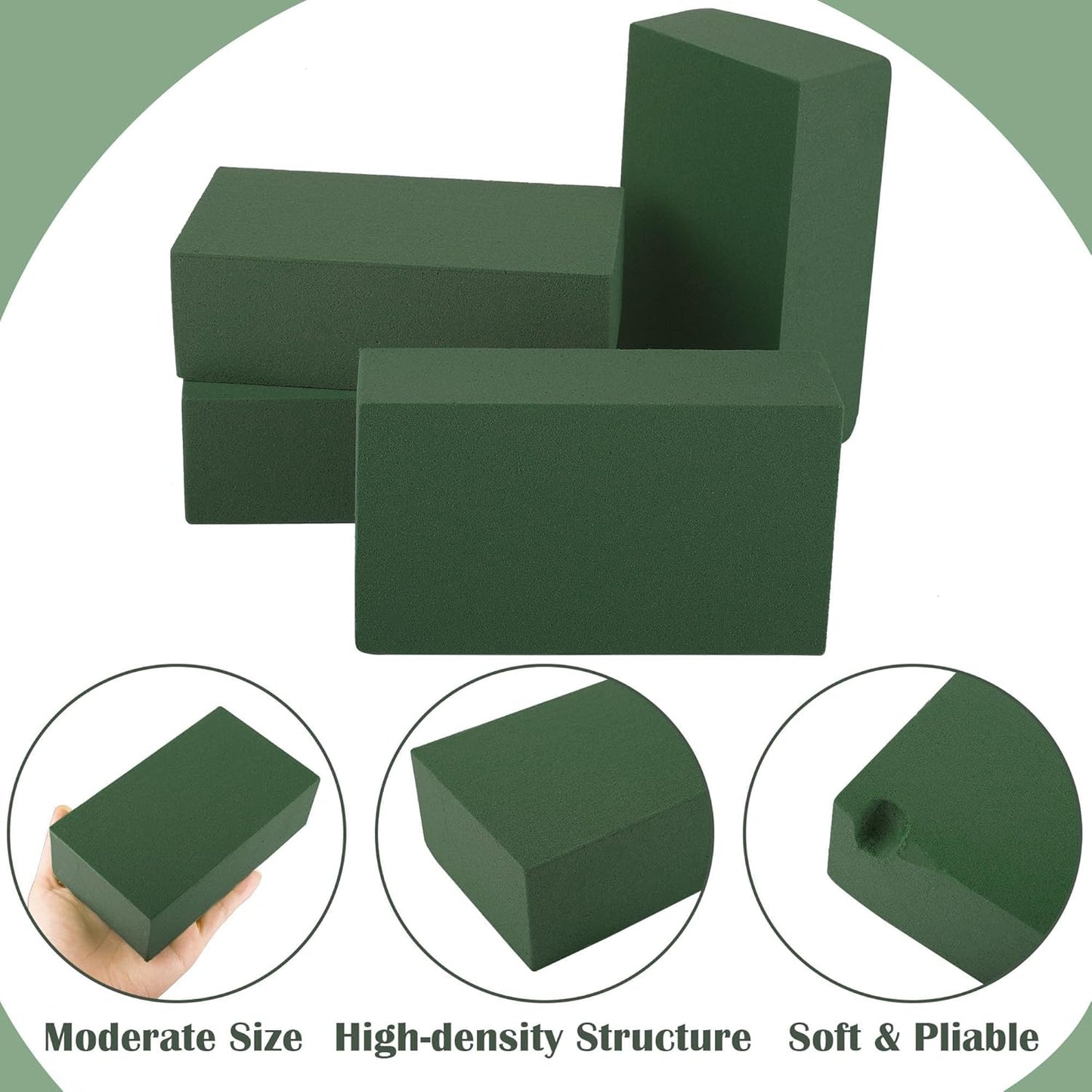 24 Packs Floral Foam Blocks Wet & Dry Floral Foam Bricks 5.5x3.1x1.8 Inch Flower Arranging Kit for Fresh and Artificial Flowers Florist Foam Blocks for Wedding Home Decor