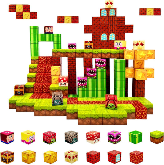 Magnetic Blocks Building Toys for Kids: 48PCS Magnetic Blocks for Kids Ages 4-8, 1" Magnet Cubes, STEM Sensory Toys for Boys & Girls, Christmas Birthday Gifts for Kid Ages 3+