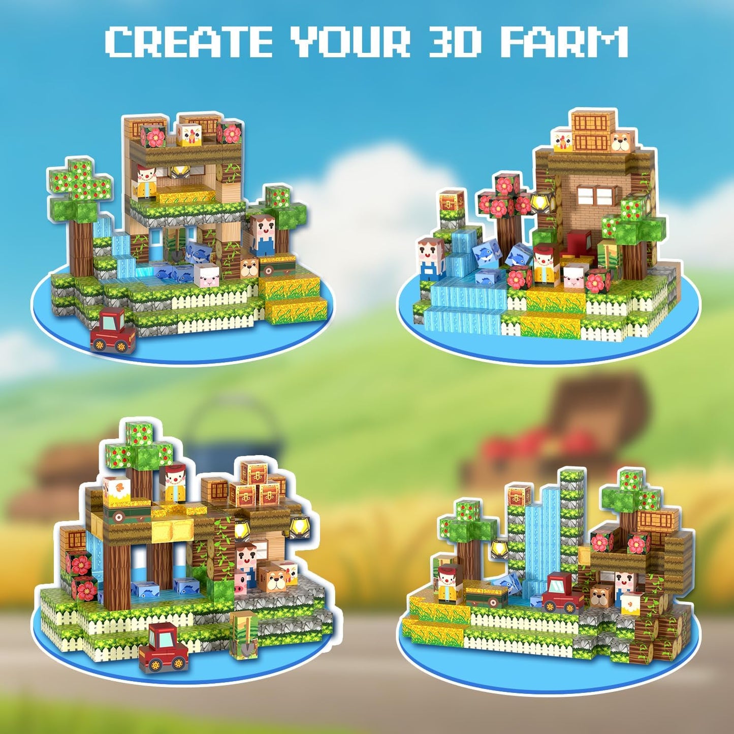 Magnetic Blocks, 150PCS 0.8" Magnetic Building Blocks, Magnet Cubes for Kids, STEM Sensory Toys for Toddlers Boys Girls Ages 3-12 Years Old Christmas Birthday Gifts