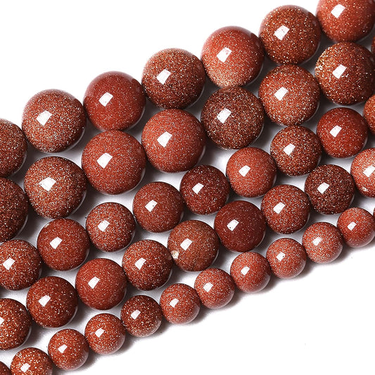 61pcs 6mm Natural Gold Sandstone Beads Gemstone Round Loose Beads for Jewelry Making DIY Bracelet Necklace 15“