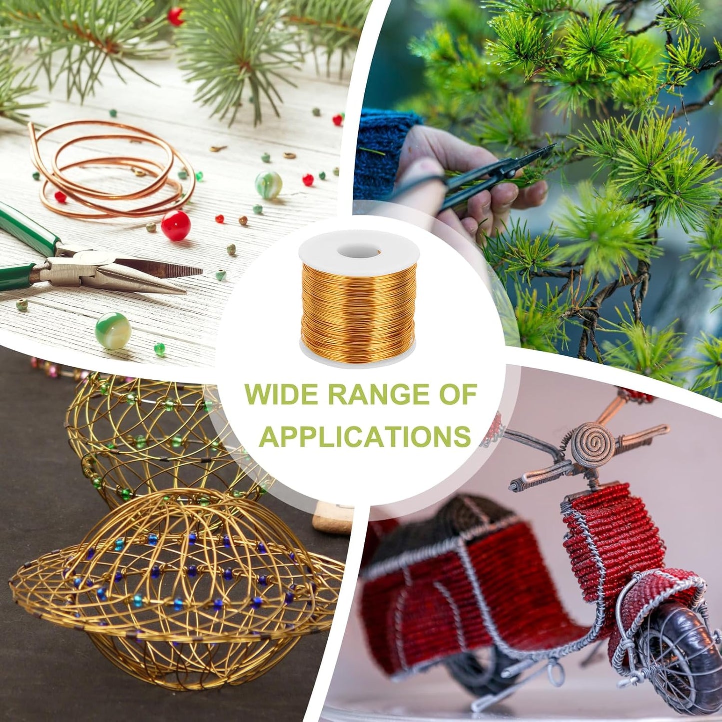 MECCANIXITY 20 Gauge Anodized Aluminum Craft Wire Bendable Bonsai Training Wire 771 Feet 0.8mm for Sculpting Crafts Wreath Floral Beading Jewelry Making, Yellow