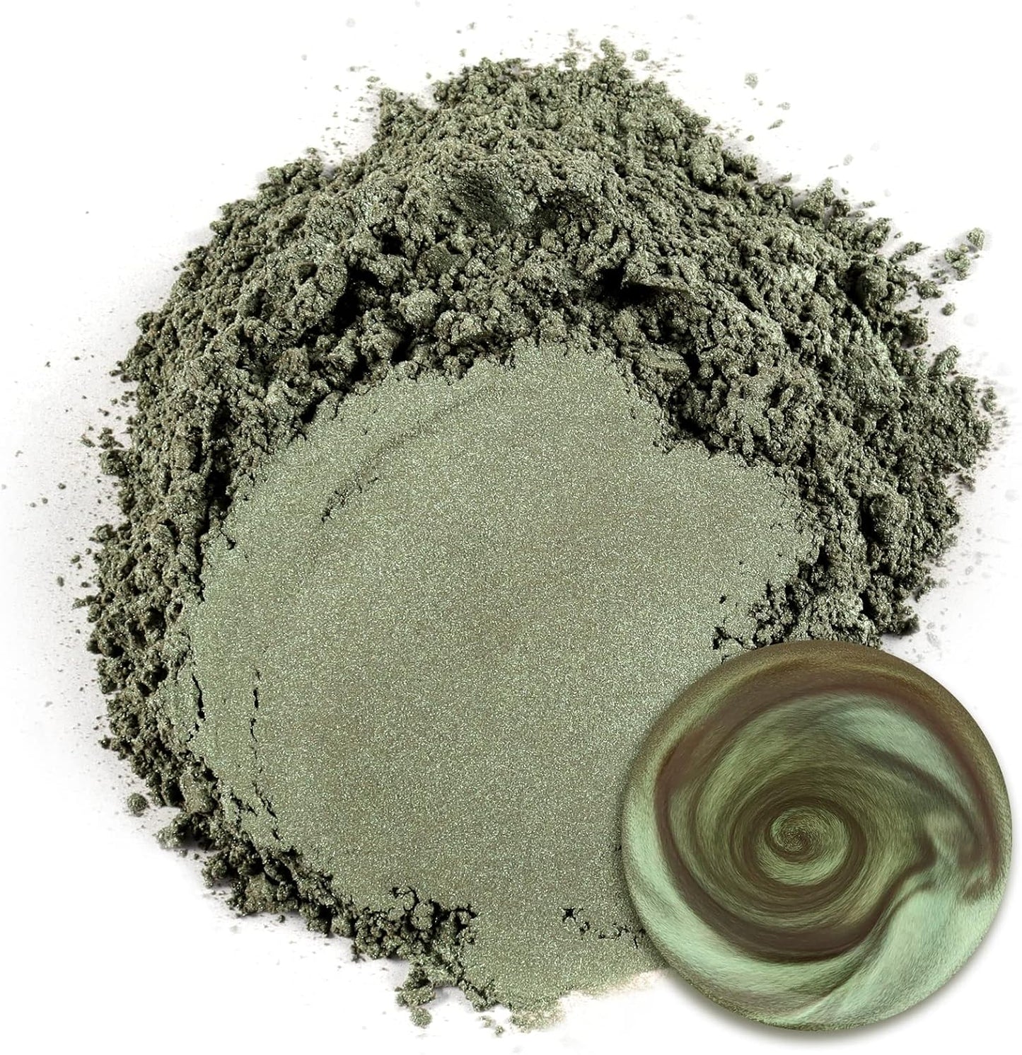 Ceya Mica Powder, 5.3oz/ 150g Olive Green Pearlescent Effect Colorant Pigment Powder for Epoxy Resin, Tumblers, Slime Bath Bomb, Soap Dye, Slime, Candle, Resin Crafting, Paint, Jewelry, Nail Polish