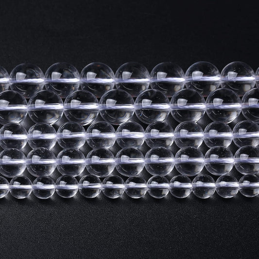 AAAAA Natural Clear White Crystal Quartz Beads Round Loose Spacer Beads for Jewelry Making DIY Bracelets Crystal Energy Healing Power Stone 36pcs 10mm 15 Inch