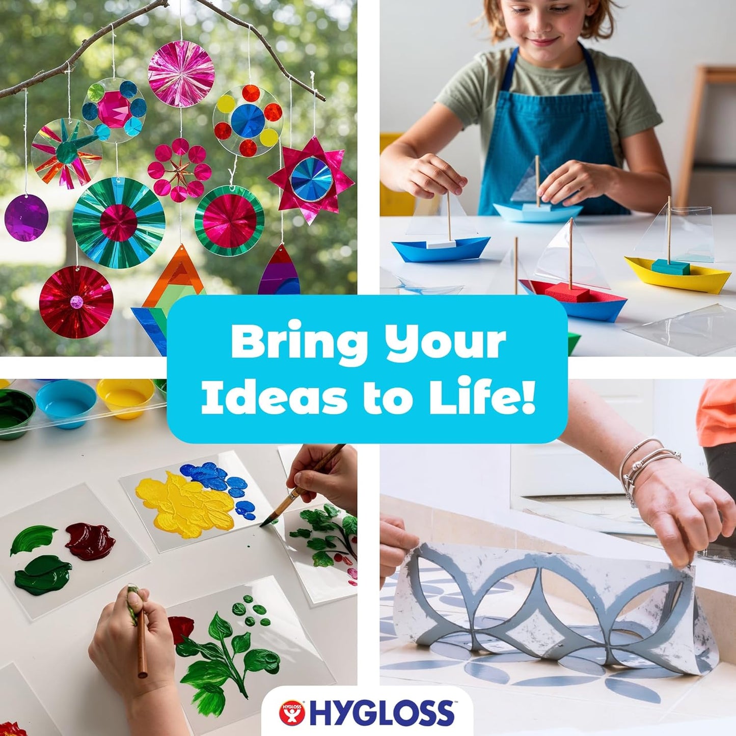 Hygloss 12" x 12" Acetate Paper - 7 Mil Clear Acetate Sheets for Crafts Projects, Cricut Stencil Sheets, Classroom Stencil Sheets, Reusable Transparent Clear Plastic Sheet (Not for Printers) 96 Pack