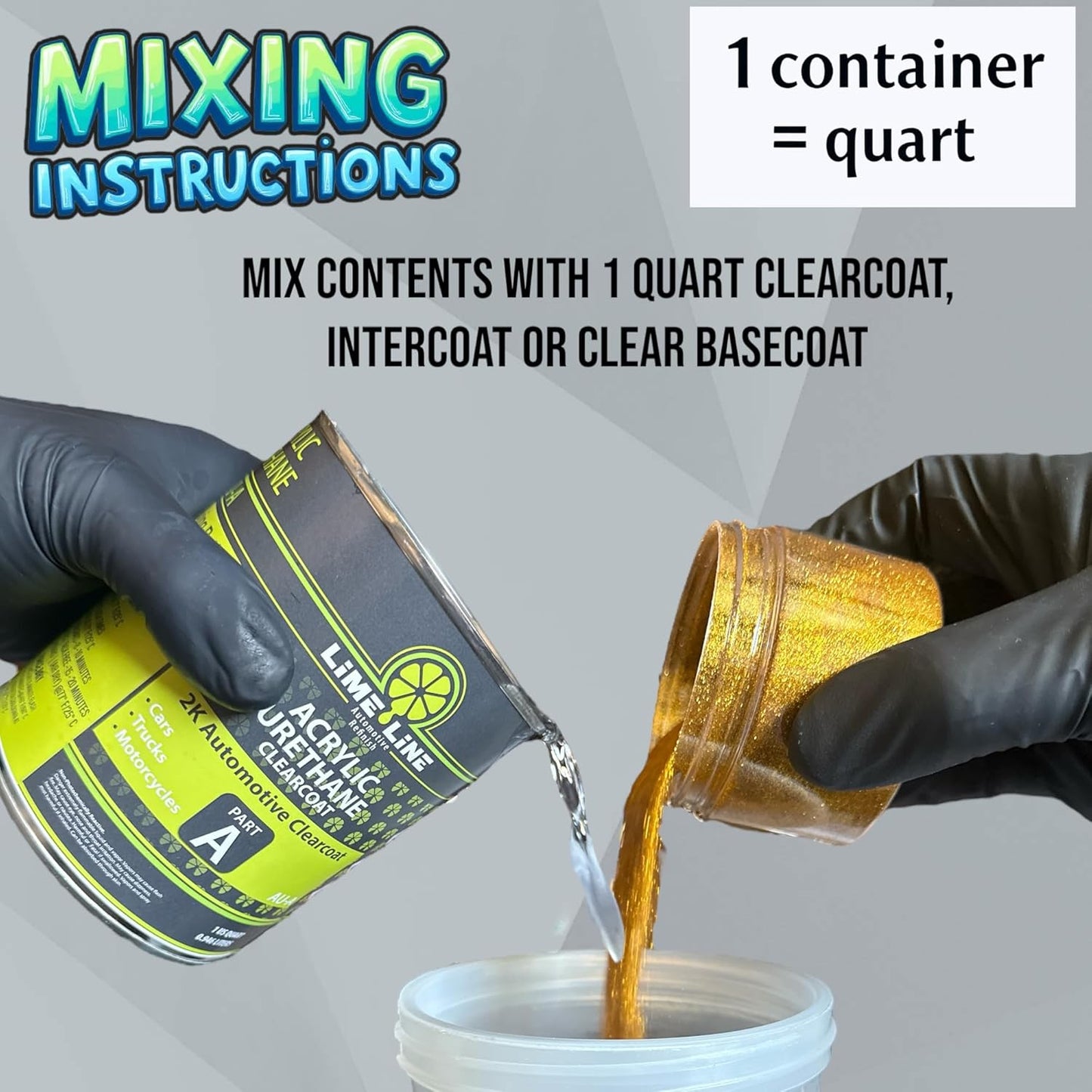 LiME LiNE Sprayable Metal Flake Paint Additive: Solvent Resistant Glitter for Automotive Custom Painting (Brandywine)