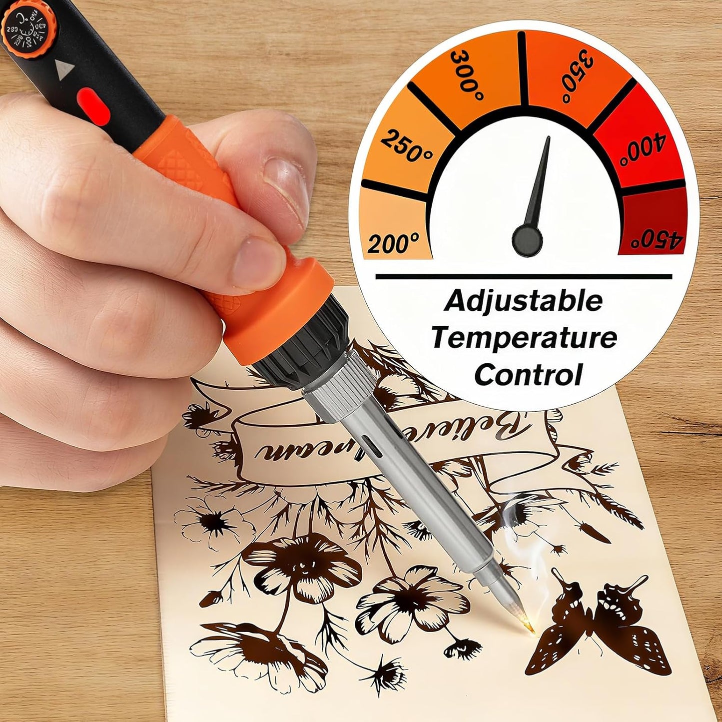 K KERNOWO Wood Burning Kit - 81Pcs All-in-One Wood Burning Tool Pen Adjustable Temperature Wood Burner Kit Crafts Gifts for Adults & Teens, Woodburning Kits for Beginner Pyrography