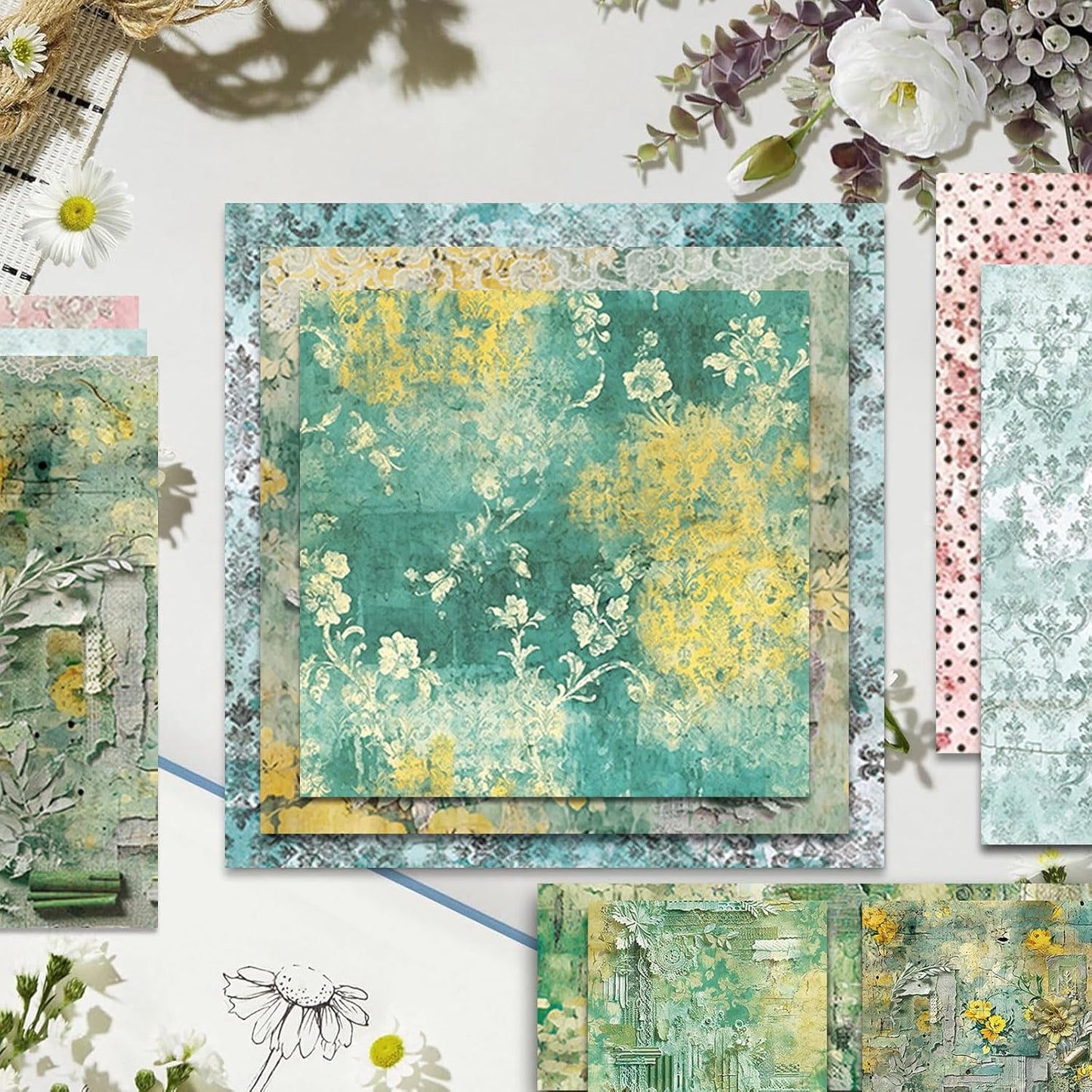 Scrapbook Paper 12x12 inch, 24 Sheets DIY Origami Decorative Craft, Double sided printing, Photo Album Decor Wooden-free Paper for Gift Wrapping Card Making Collage Album Decorative (Brown)