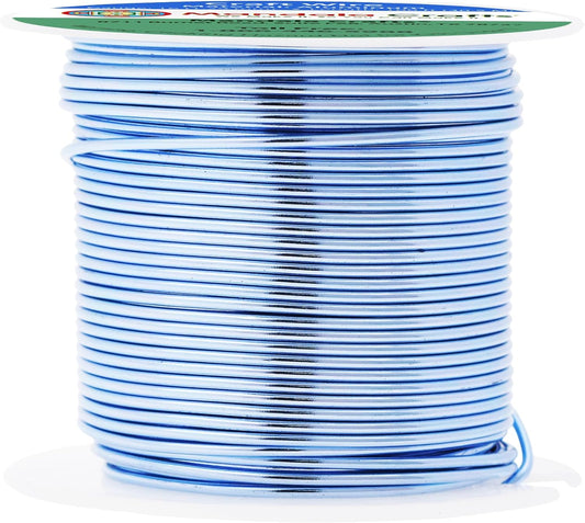 Mandala Crafts 16 Gauge Anodized Aluminum Craft Wire for Jewelry Making - 100 FT Colored Flexible Ice Blue Wire - Bendable for Bonsai Armature Crafting Sculpting
