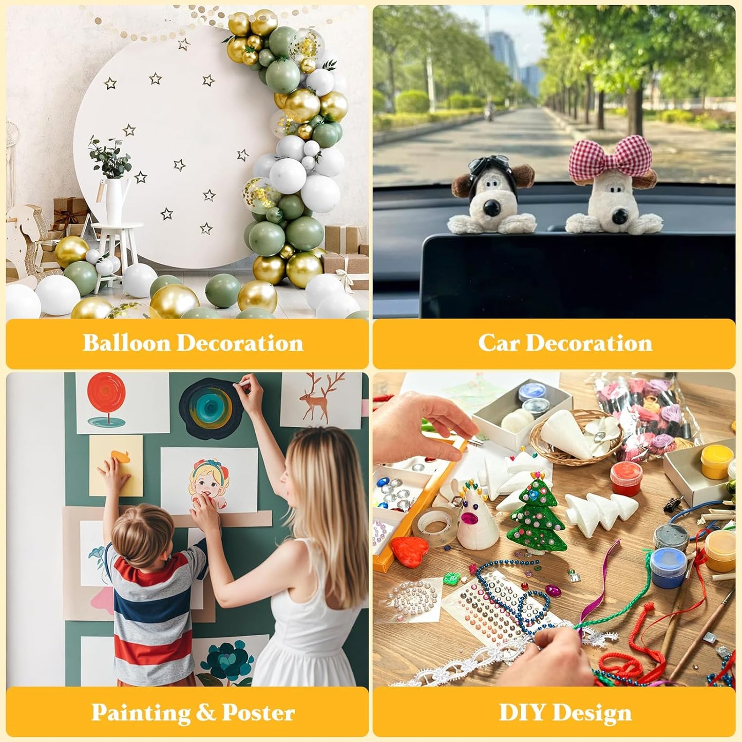 Double Sided Adhesive Dots– 280pcs Easy to Peel Sticky Dot,Clear Removable Mounting Putty Removable for Crafts, Posters, Balloons, and DIY Projects