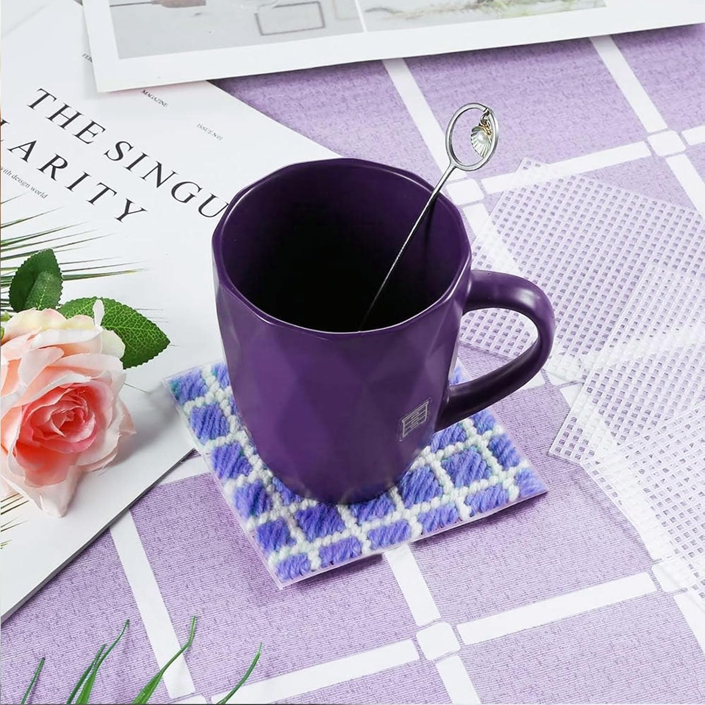 12PCS 14 Count Plastic Mesh Canvas Sheets, 14 CT Perforated Plastic Stitching Canvas Cross Stitch PlasticMesh Canvass for Embroidery, Crafts DIY Crochet Projects, 8.2 X 11 Inch, White