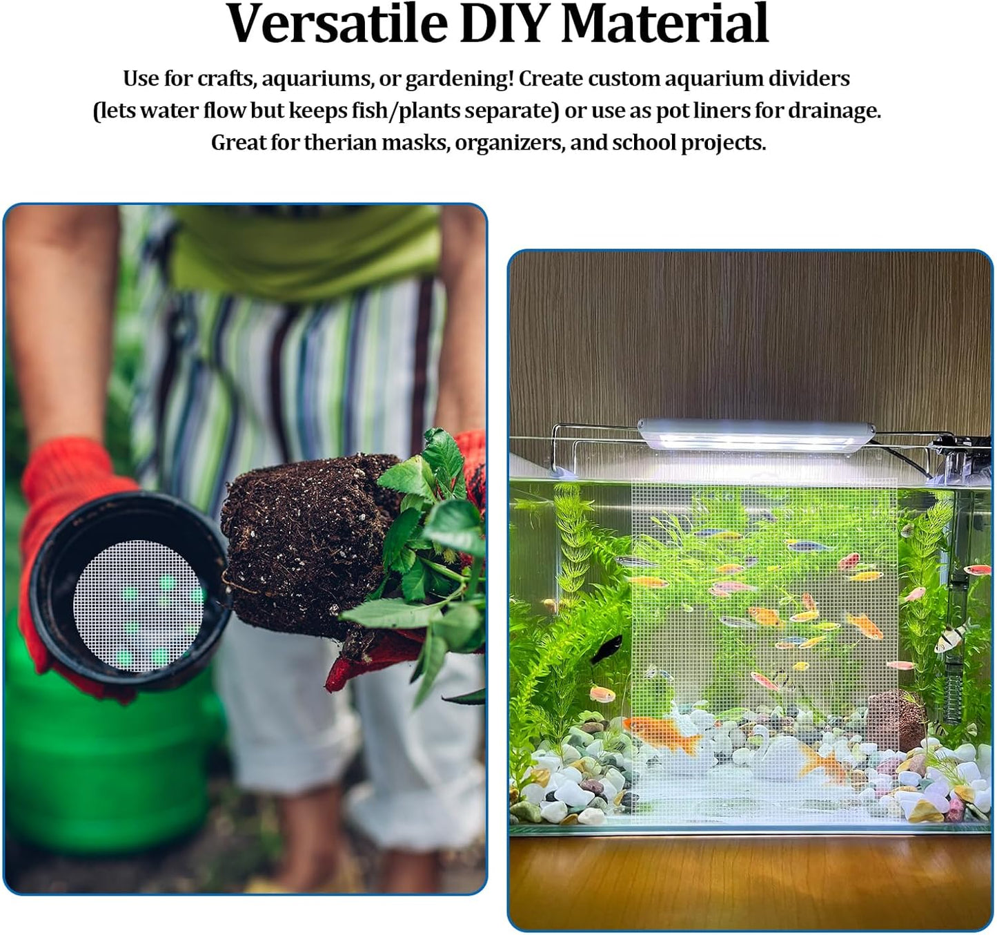 Plastic Canvas Sheets 13.4” x 10.4” Per Sheet, 2.5mm Mesh (About with 7 Holes per inch) Easy-to-Cut Needlepoint Canvas for Cross Stitch, Embroidery, DIY Crafts & Aquarium Dividers (4 Piece)