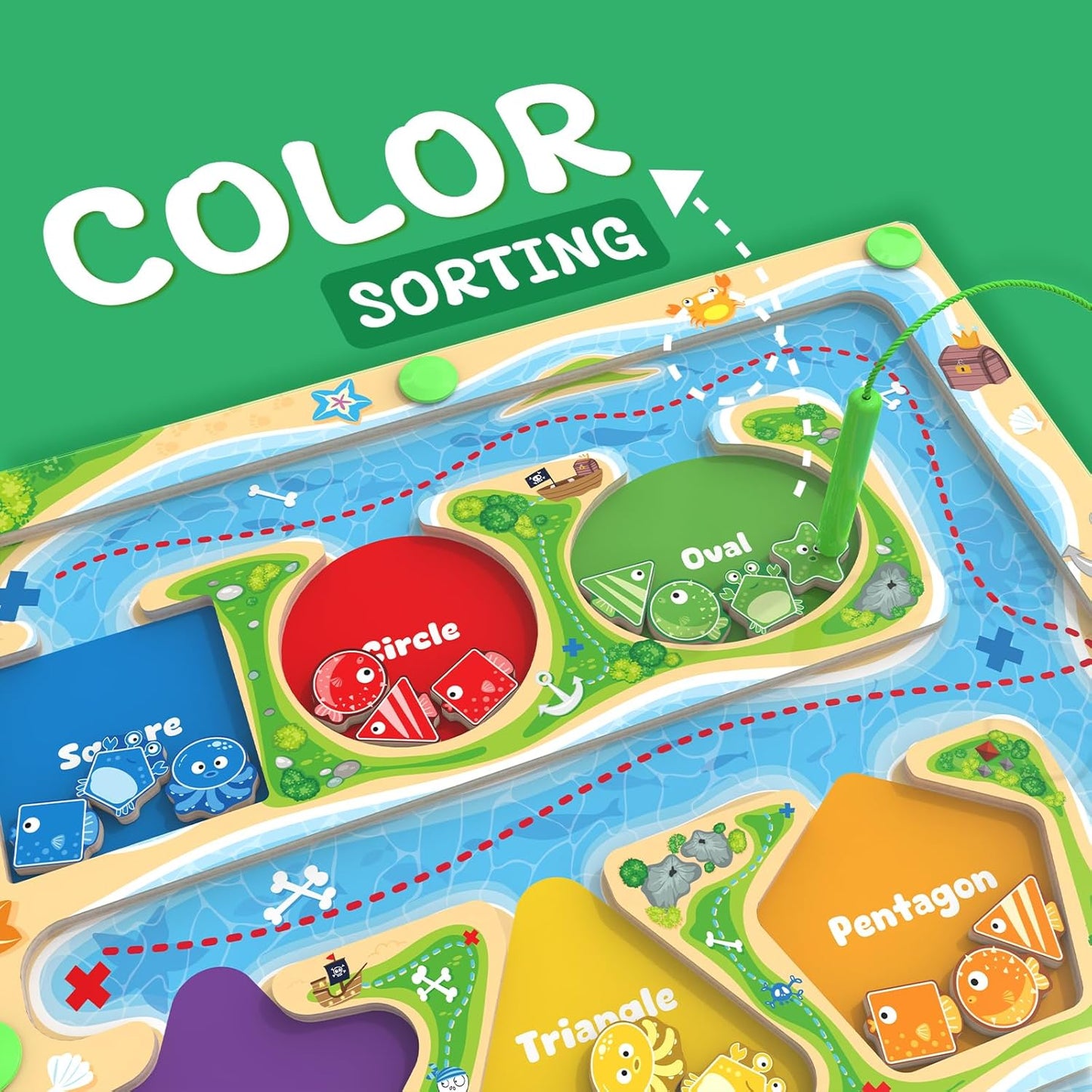 Magnetic Color & Shape Maze - Montessori Toys for 3 4 5 Year Old, Color and Shape Sorting Toy, Montessori Toys for Kids Boys Girls Gifts Ages3+, Preschool Learning Activities