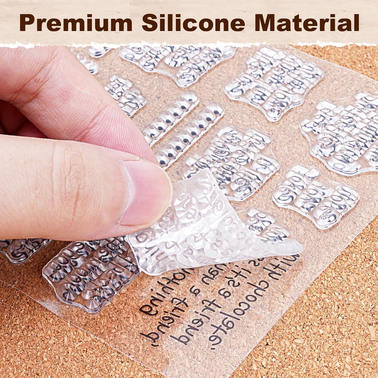 UCEC 4 Sheets Words Clear Stamps in Classic for Card Making Silicone Stamp with Scripture Greeting Words Pattern for Valentines Holiday Birthday Card and Scrapbooking Journal, Christmas Stamps