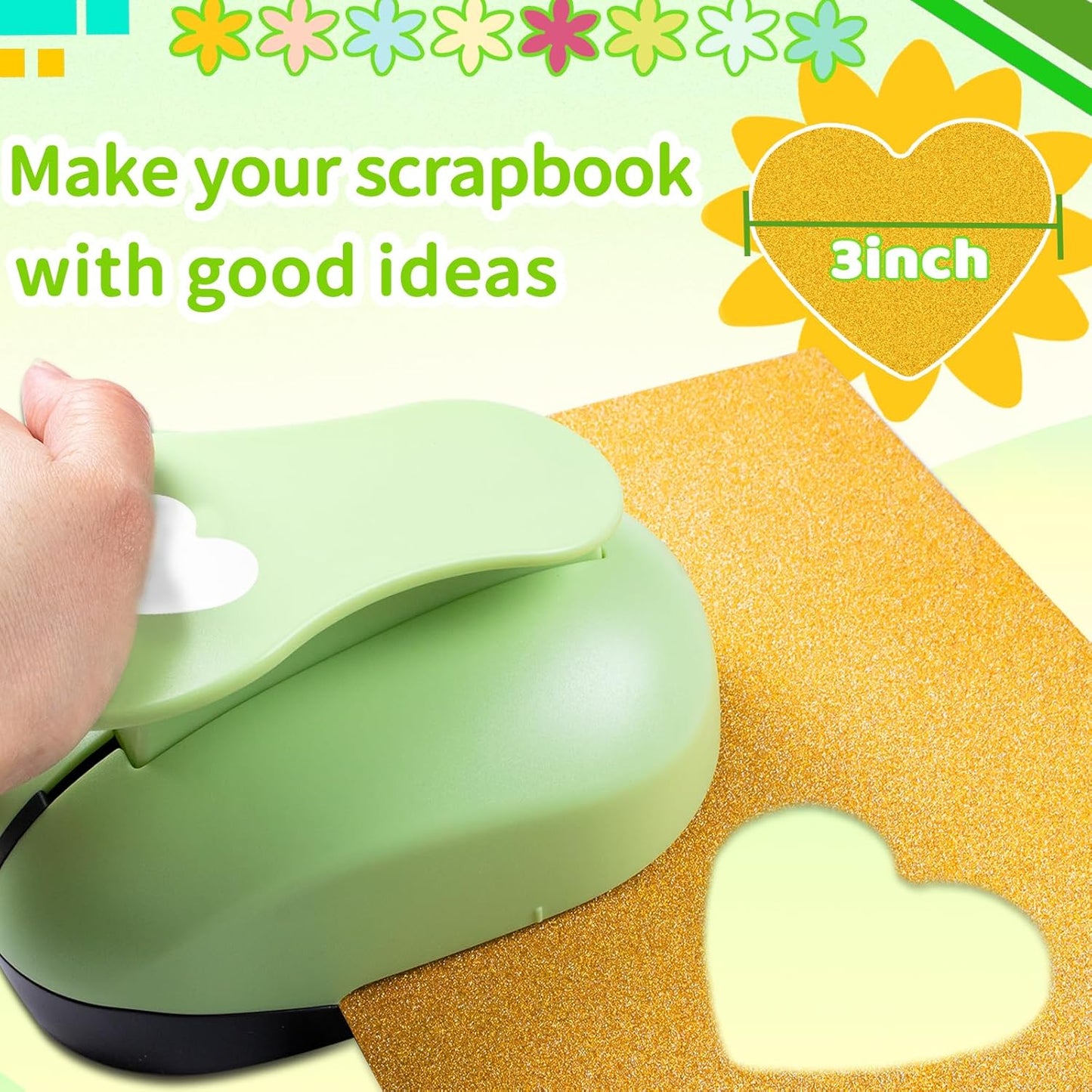 Heart Hole Punch, 3 inch Heart Punch, Hearts Punches for Paper Crafts, Hearts Paper Punch, Heart Shaped Hole Punch, HeartCraft Punches, Large Shape HeartPunch for Cardstock, Scrapbooking