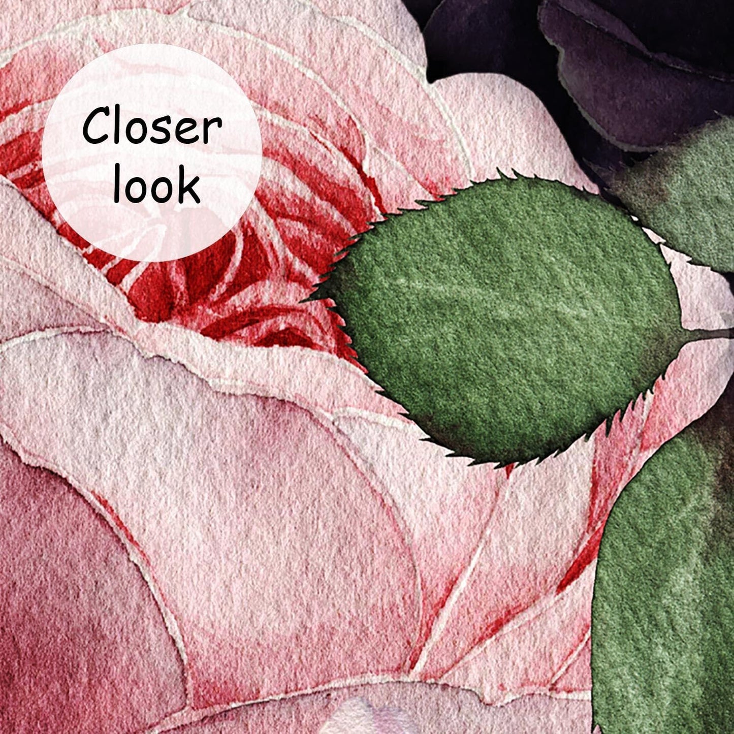 AFZEVEB-Black Watercolor Purple Peony Flower Wallpaper Wall murals for Bedroom 159"x107"(Not Peel and Stick)