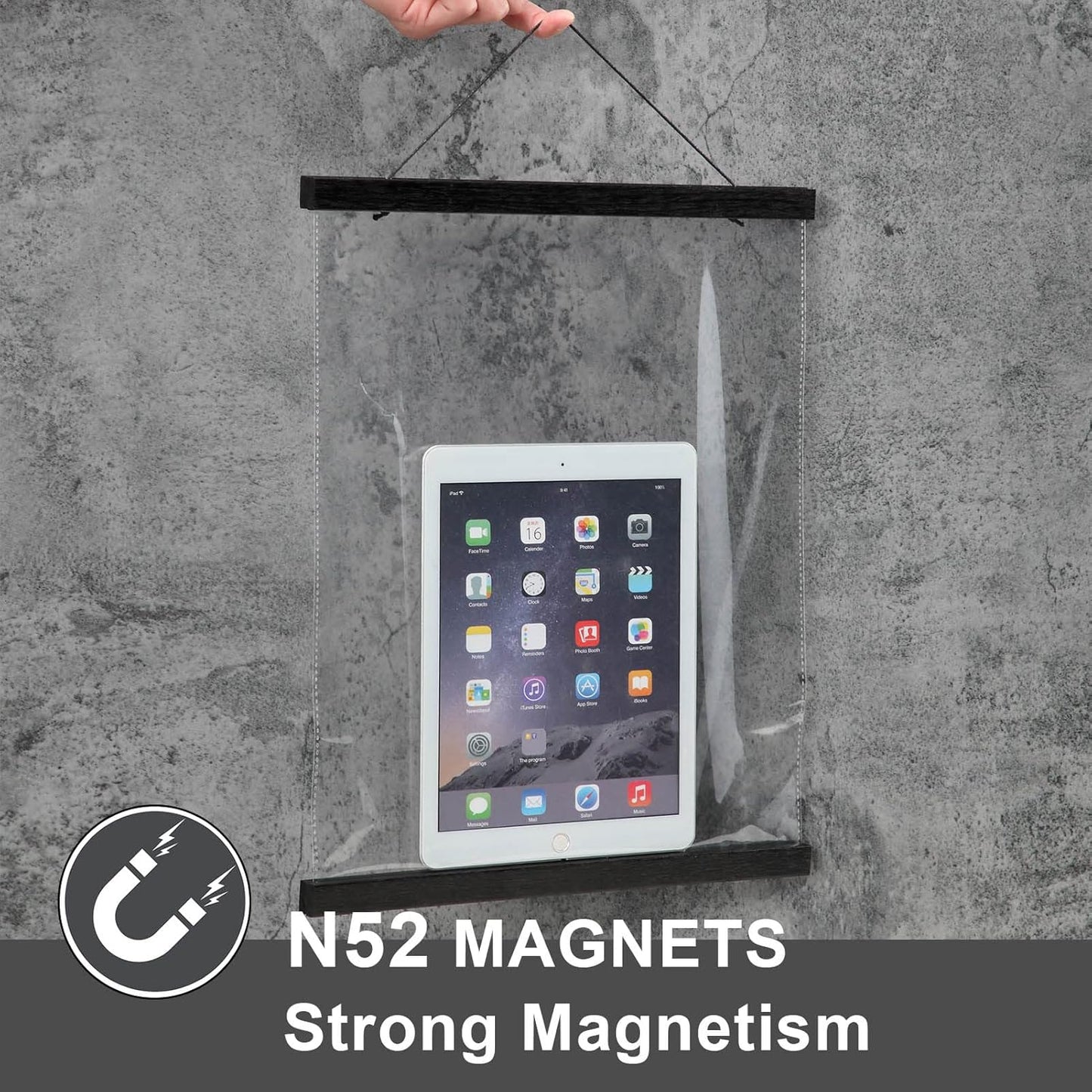 WITCOLOR Magnetic Poster Hanger Frame 13x19 13x13 13x17 Poster Frame 13 Inch Wide 1 Pack Magnetic Hanging Frames Black Wood Wooden Frame Hangers for Room Wall