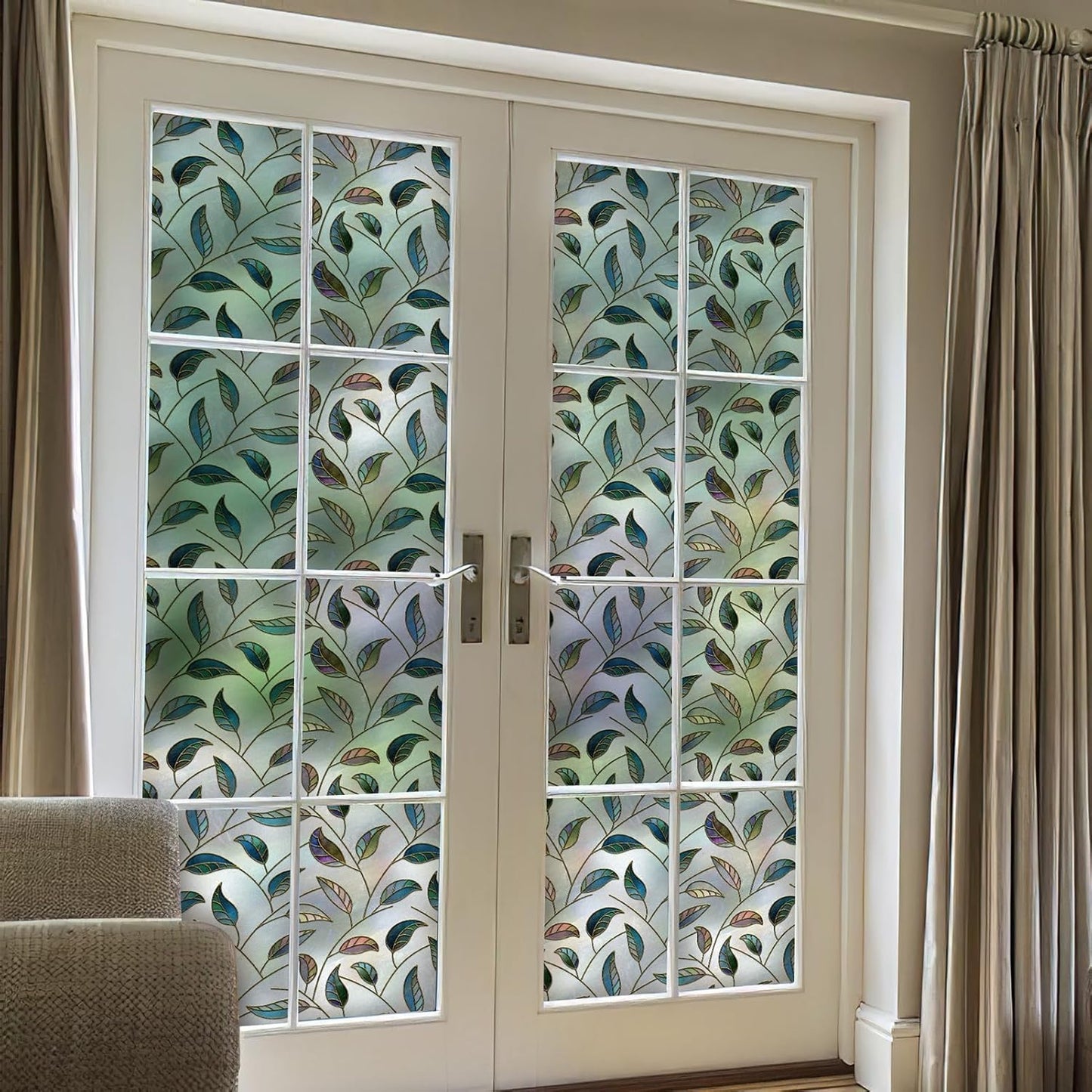 DKTIE Window Privacy Film Frosted Glass Static Cling UV Sun Blocking Heat Control Window Tint Day and Night Insulation Home Bathroom Door Decorative (S166, 29.5'' x 78.7'')